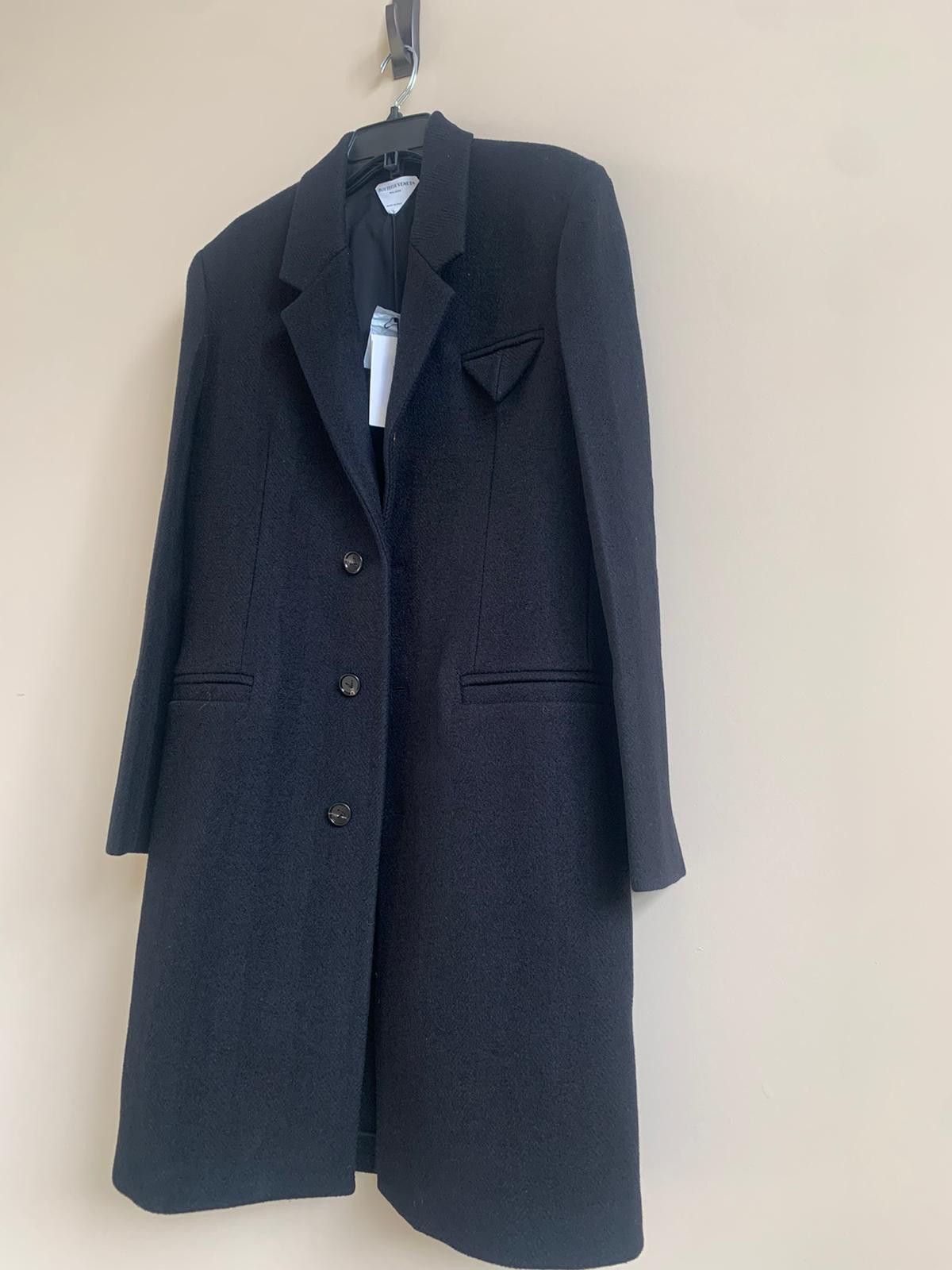 Bottega Veneta Coat in Boiled Herringbone Wool in Black Size US M / EU 48-50 / 2 - 4 Thumbnail