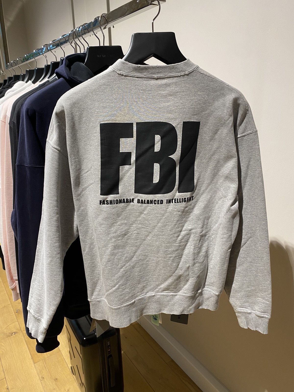 image of Balenciaga Fbi Sweatshirt in Grey, Women's (Size 2XS)