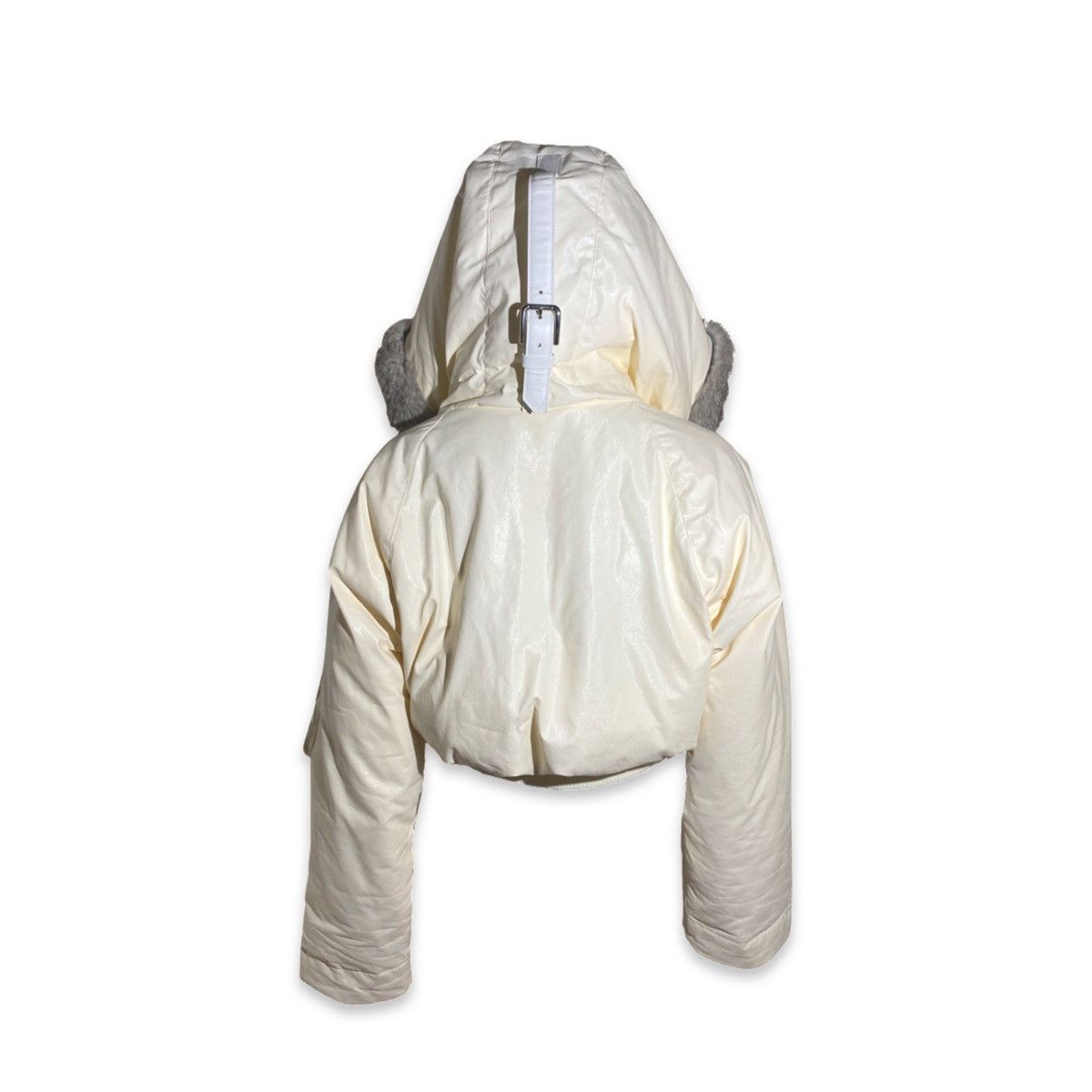 Dolce & Gabbana × Vintage Dolce and Gabbana 2003 F/W Shiny Ivory Cropped Puffer Jacket Size M / US 6-8 / IT 42-44 - 2 Thumbnail