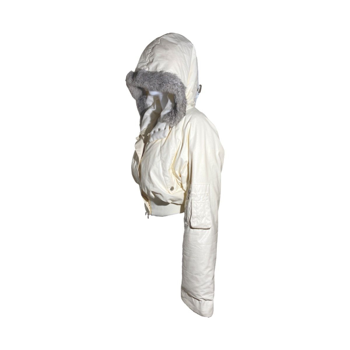 Dolce & Gabbana × Vintage Dolce and Gabbana 2003 F/W Shiny Ivory Cropped Puffer Jacket Size M / US 6-8 / IT 42-44 - 5 Thumbnail