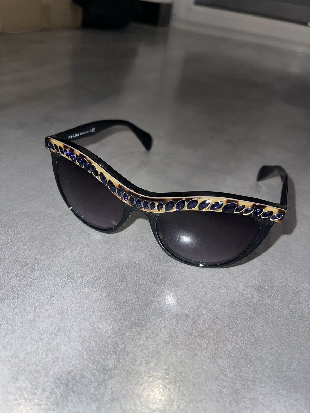Prada Prada SPR04P MA5-5F1 Black Crystal Sunglasses Size ONE SIZE - 5 Thumbnail