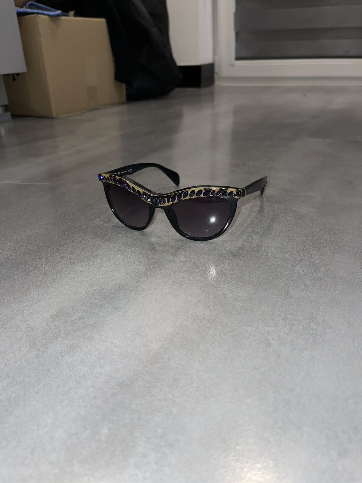 Prada Prada SPR04P MA5-5F1 Black Crystal Sunglasses Size ONE SIZE - 2 Thumbnail