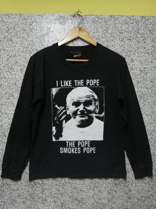 Vintage 90's I like the Pope the Pope smokes dope Size US S / EU 44-46 / 1 - 1 Thumbnail