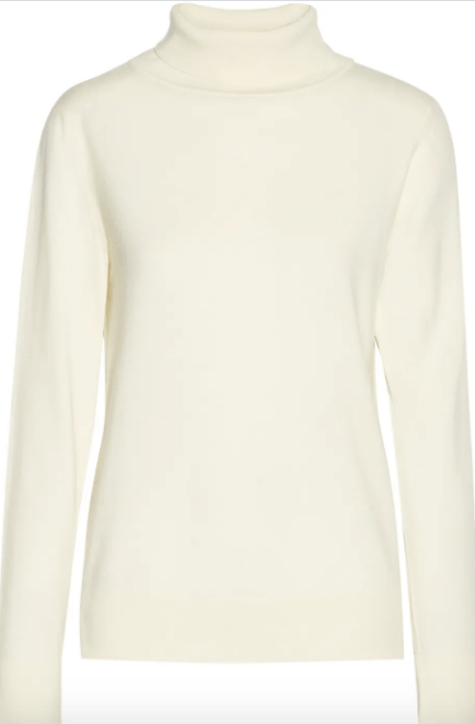 image of The Row Caya Merino Wool & Cashmere Turtleneck Sweater in Cream, Women's (Size XS)