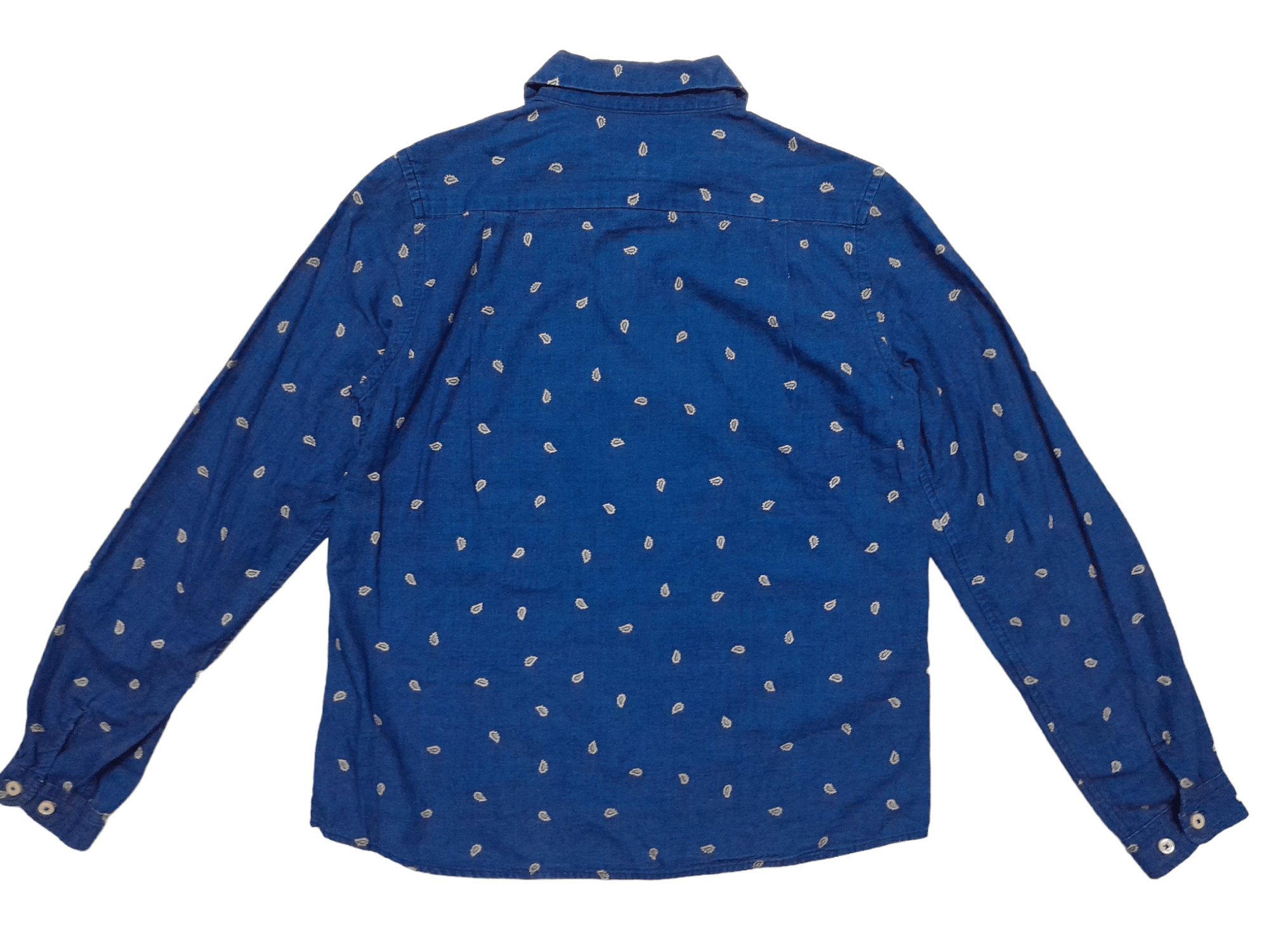 OMNIGOD Omnigod Japan Pasley Denim Shirt Button (E497) Size M / US 6-8 / IT 42-44 - 4 Thumbnail