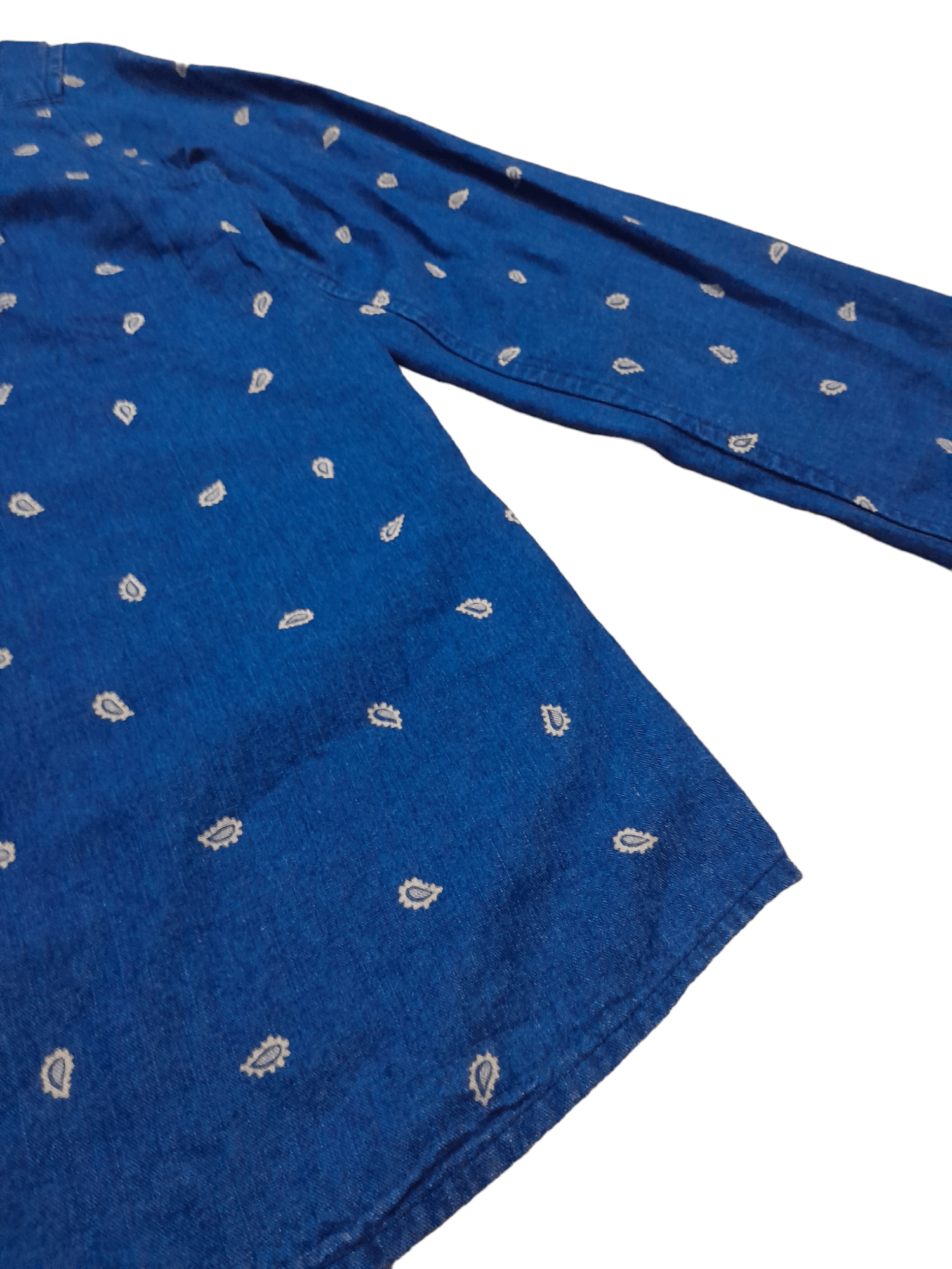 OMNIGOD Omnigod Japan Pasley Denim Shirt Button (E497) Size M / US 6-8 / IT 42-44 - 6 Thumbnail