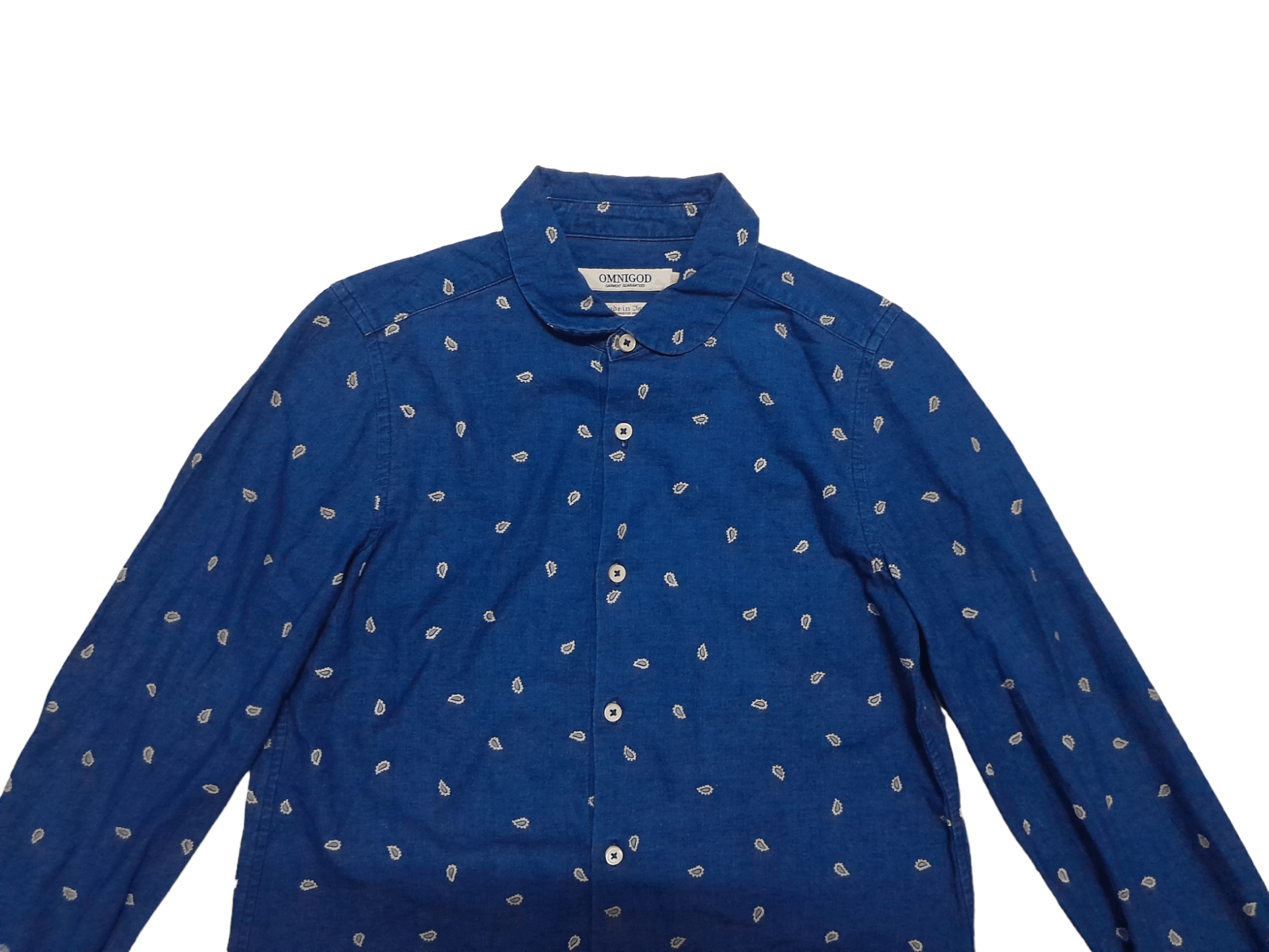 OMNIGOD Omnigod Japan Pasley Denim Shirt Button (E497) Size M / US 6-8 / IT 42-44 - 2 Thumbnail