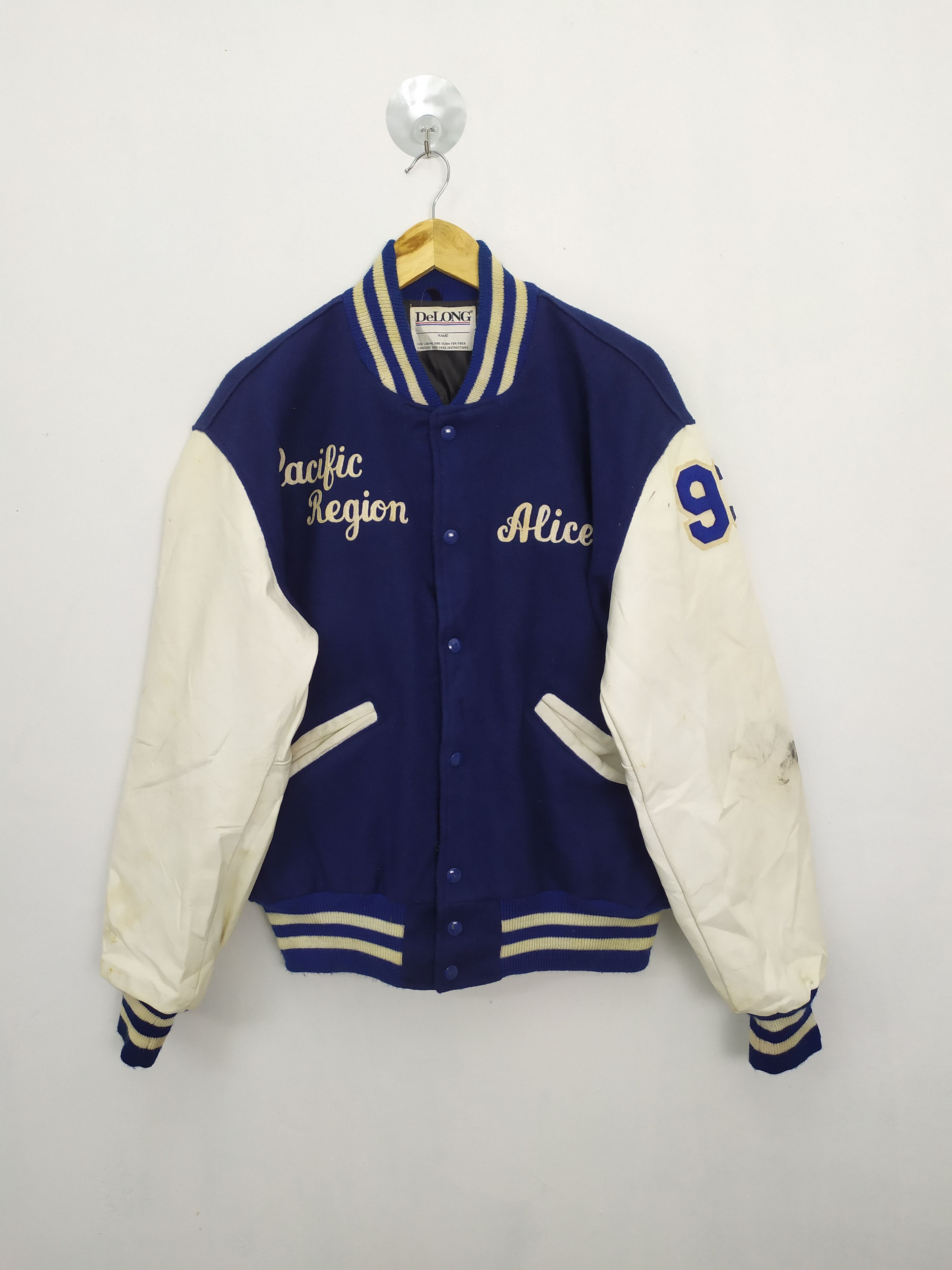 Delong DELONG GTE MOBILENET WOOL VARSITY JACKET LEATHER SLEEVE Size US M / EU 48-50 / 2 - 2 Thumbnail