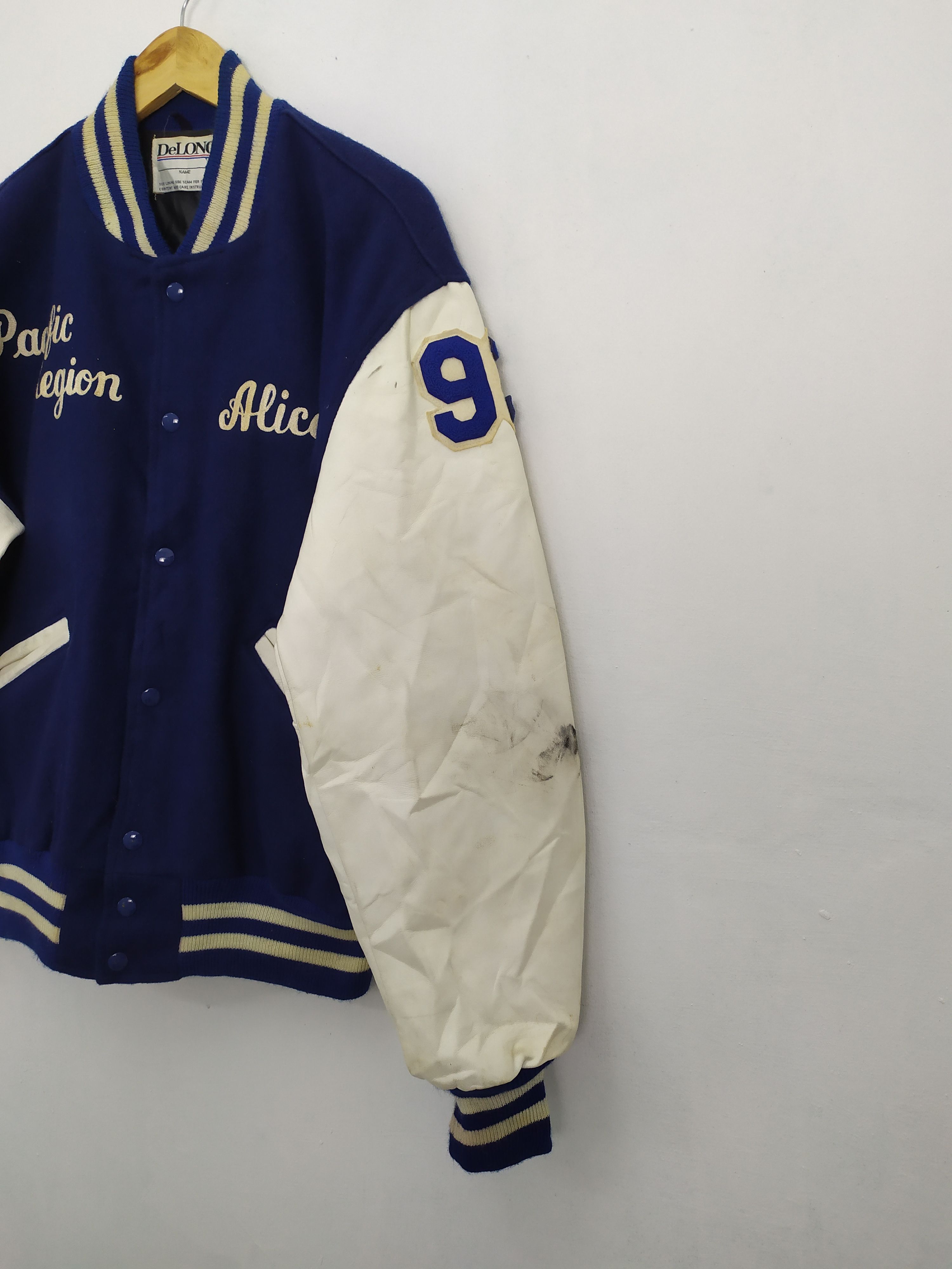 Delong DELONG GTE MOBILENET WOOL VARSITY JACKET LEATHER SLEEVE Size US M / EU 48-50 / 2 - 4 Thumbnail