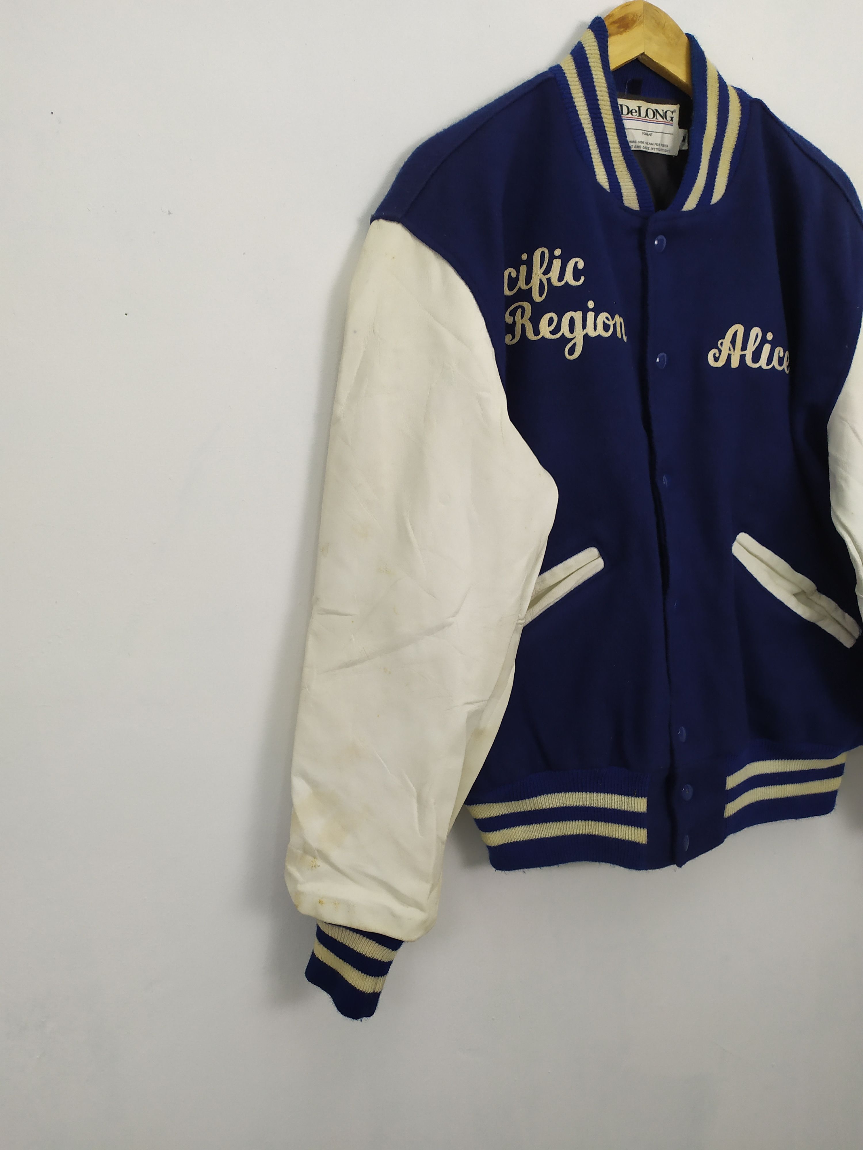 Delong DELONG GTE MOBILENET WOOL VARSITY JACKET LEATHER SLEEVE Size US M / EU 48-50 / 2 - 3 Thumbnail