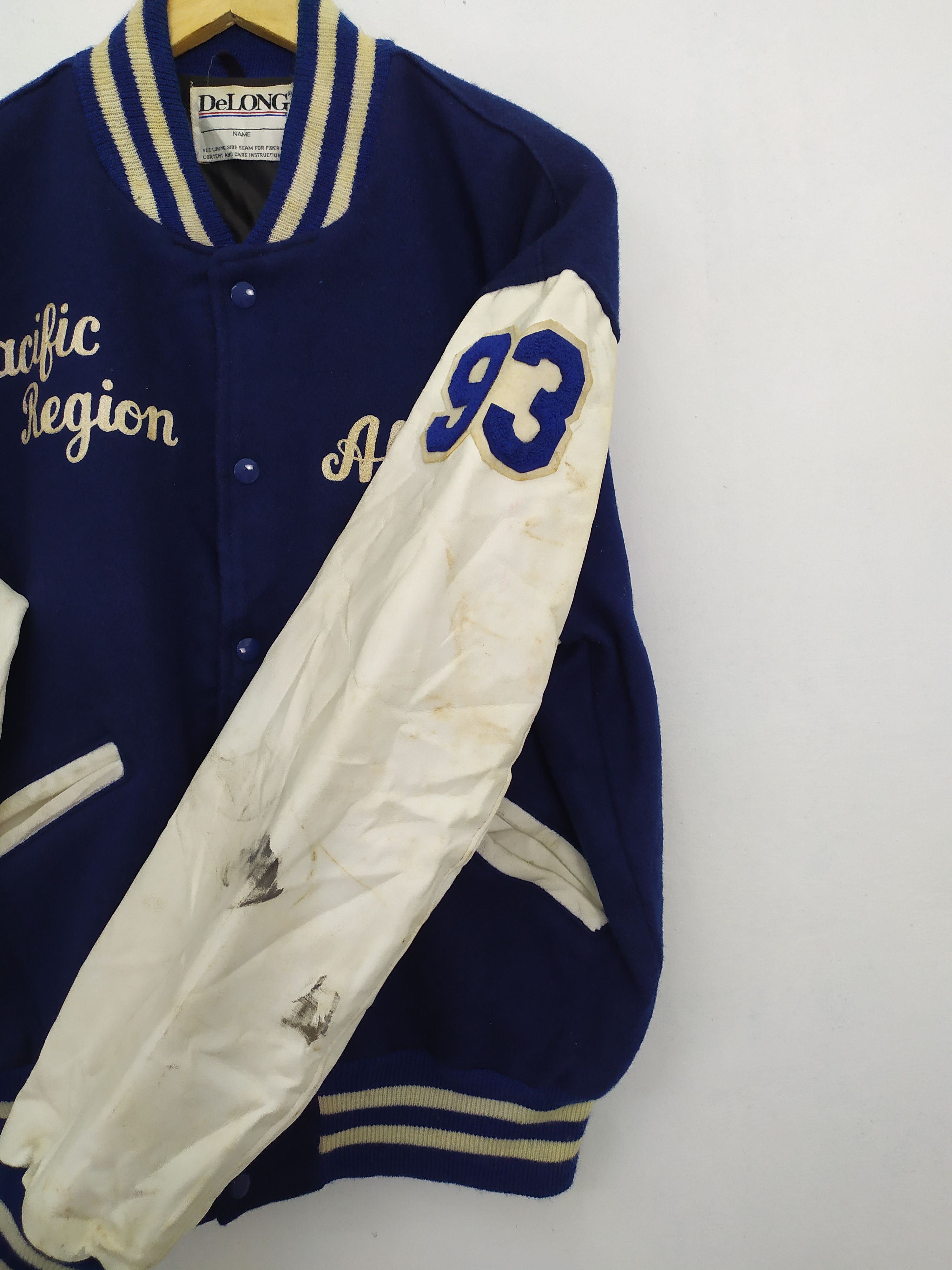 Delong DELONG GTE MOBILENET WOOL VARSITY JACKET LEATHER SLEEVE Size US M / EU 48-50 / 2 - 8 Thumbnail