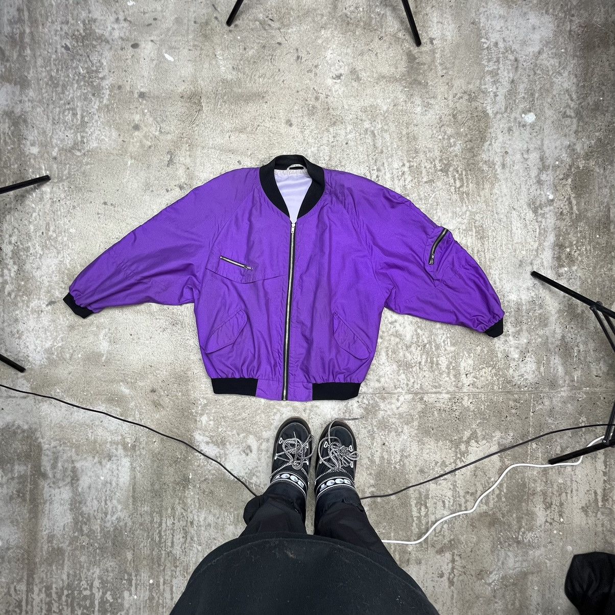 Vintage 1980s ARCHIVE BONDAGE RARE AWESOME BOXY BOMBER - № 2171 Size US XL / EU 56 / 4 - 12 Thumbnail