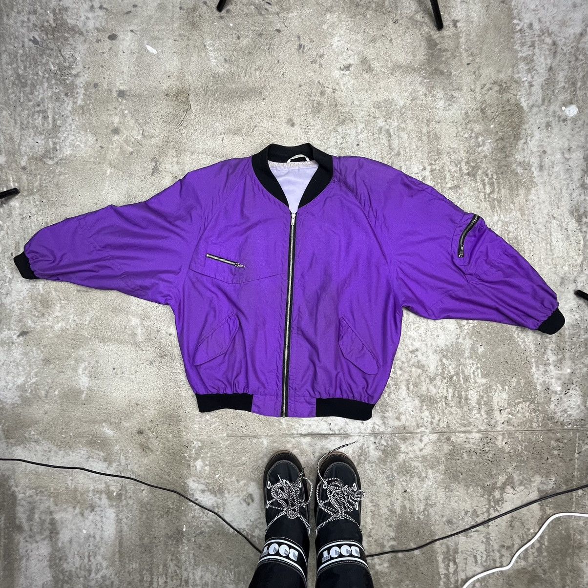 Vintage 1980s ARCHIVE BONDAGE RARE AWESOME BOXY BOMBER - № 2171 Size US XL / EU 56 / 4 - 13 Thumbnail