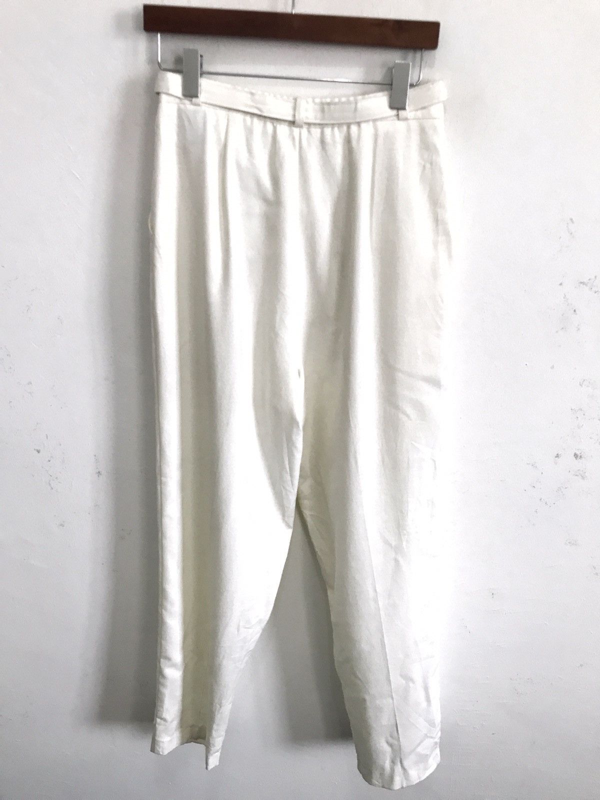 Designer × Vintage Designer BENTLEY High Waist Gabardine White Pants Size US 29 - 6 Thumbnail