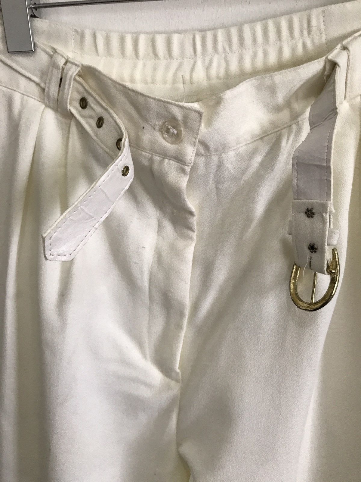 Designer × Vintage Designer BENTLEY High Waist Gabardine White Pants Size US 29 - 3 Thumbnail