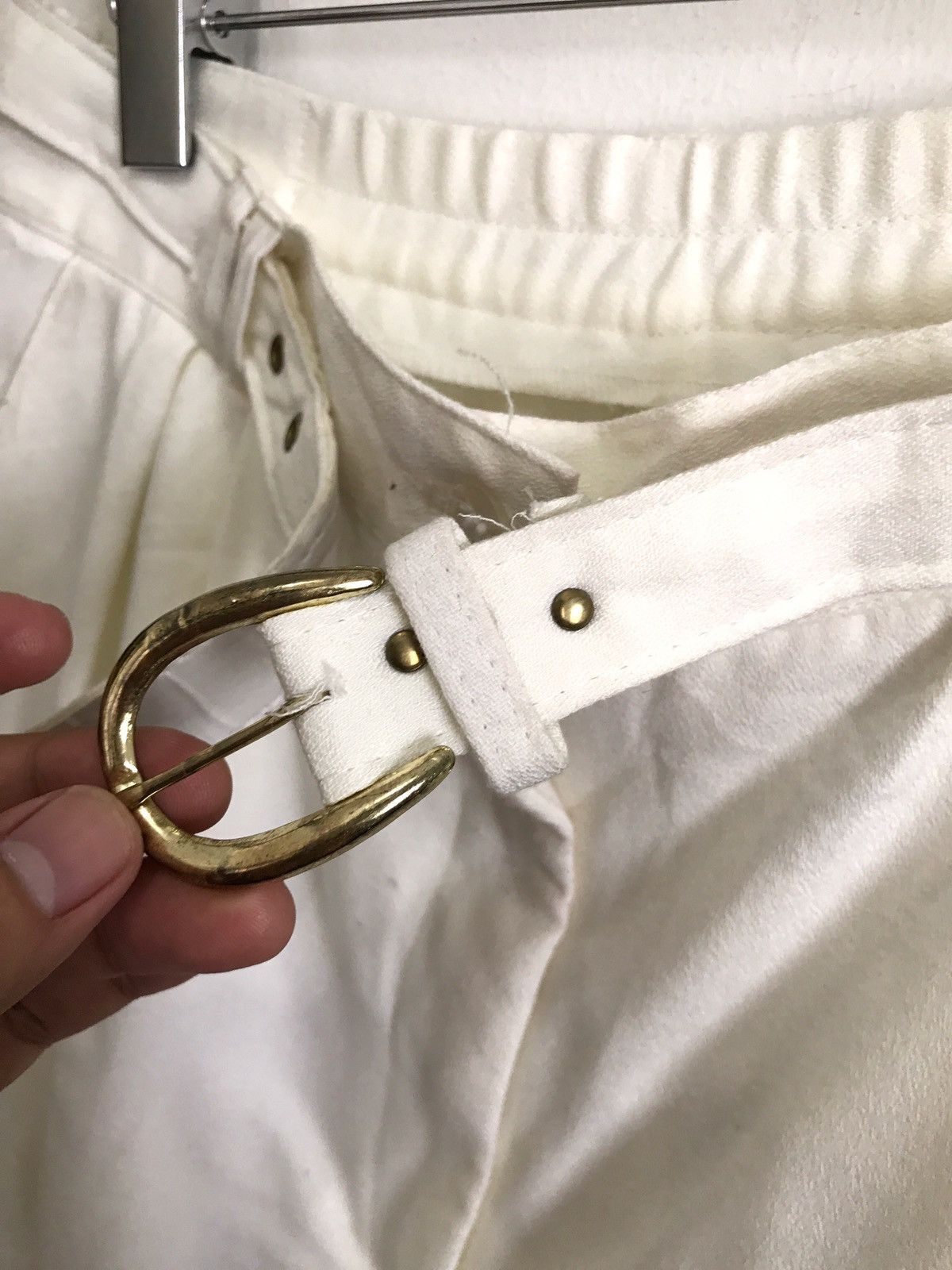 Designer × Vintage Designer BENTLEY High Waist Gabardine White Pants Size US 29 - 4 Thumbnail