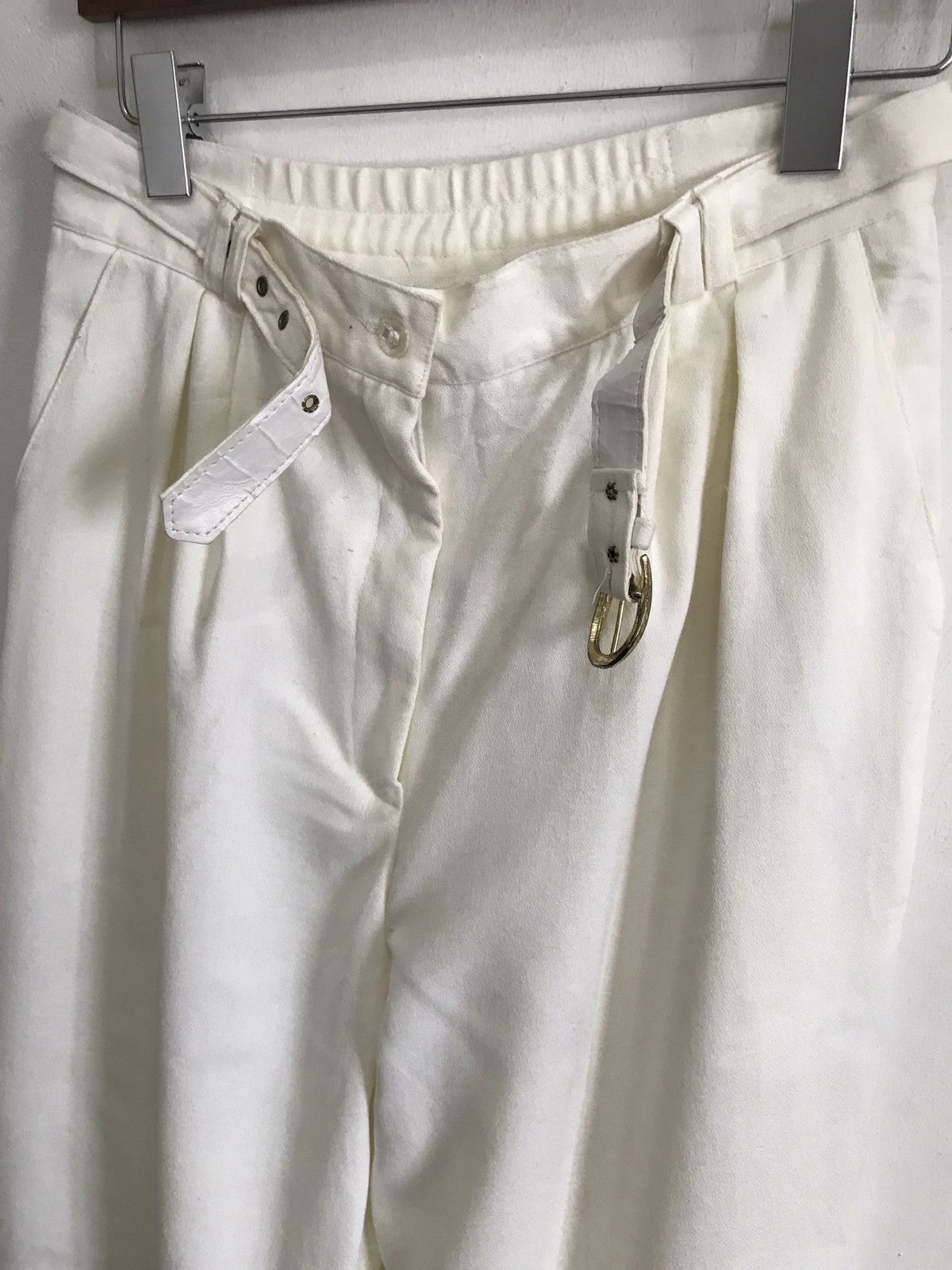 Designer × Vintage Designer BENTLEY High Waist Gabardine White Pants Size US 29 - 5 Thumbnail