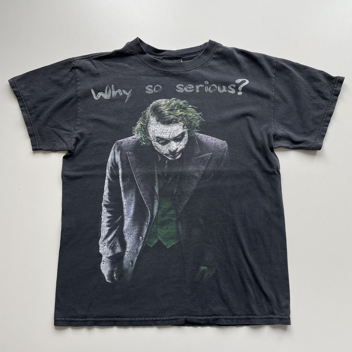 BATMAN Batman Joker Movie T-shirt Men's L size cotton Charcoal Vintage Second Hand