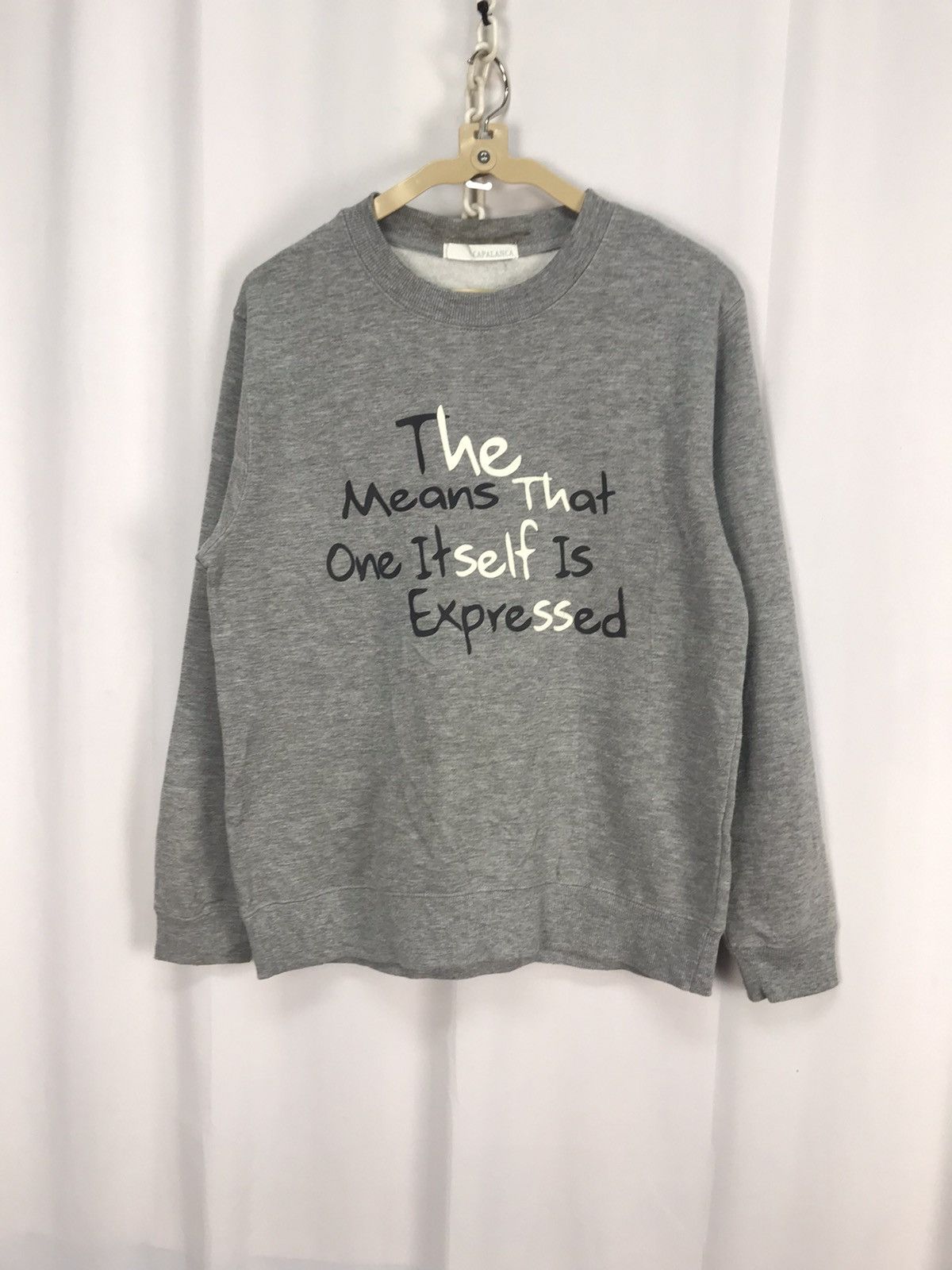 Japanese Brand Printed sweatshirt distressed by capalanca Size US S / EU 44-46 / 1 - 6 Thumbnail