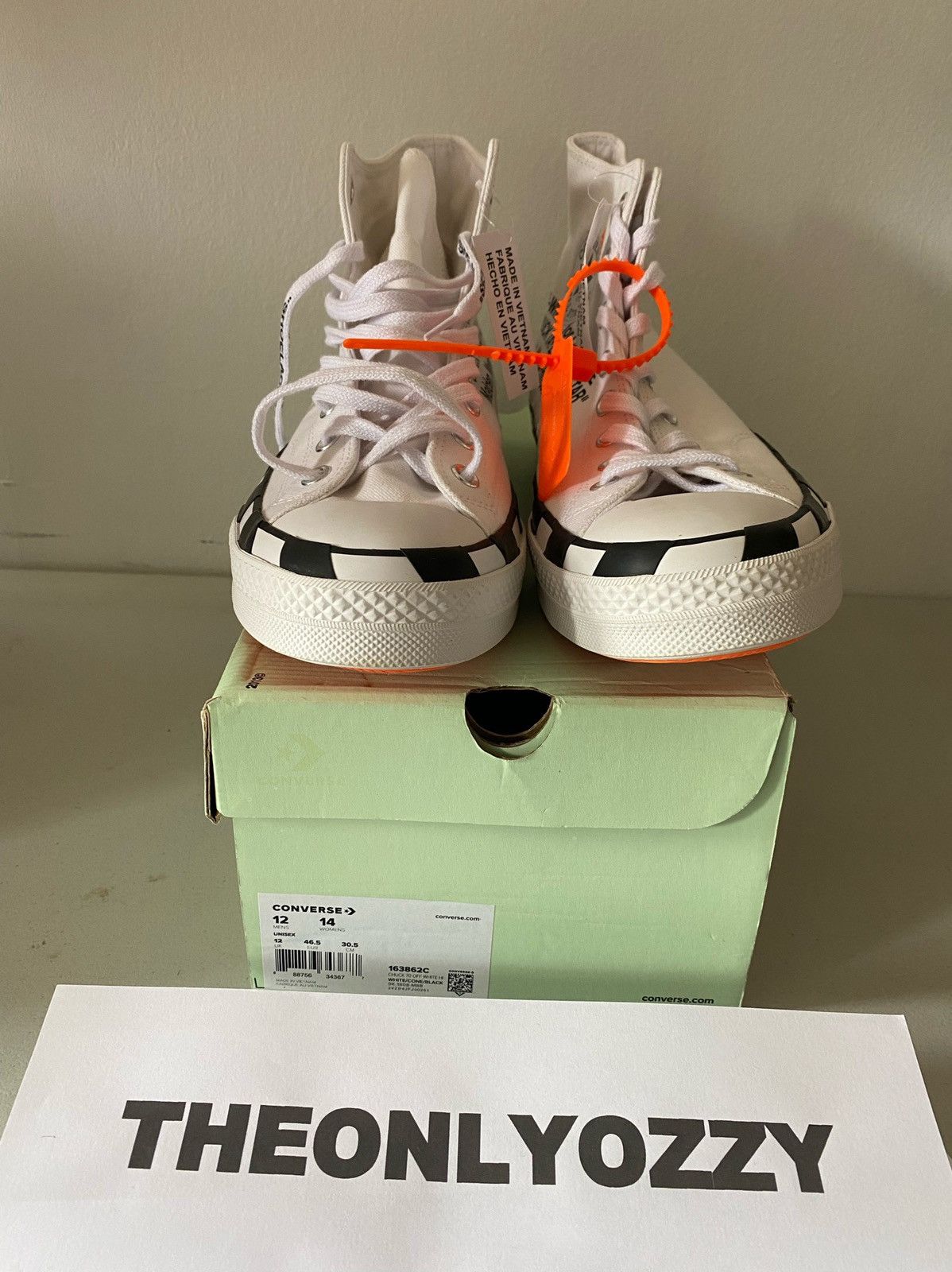 Converse × Off-White OFF-WHITE x Chuck Taylor 70 White 2018 Converse sz 12 Size US 12 / EU 45 - 2 Thumbnail