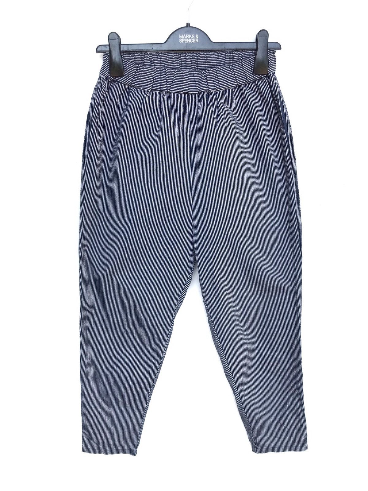 image of Maru Stripes Baggy Pants Made In Japan in Blue, Men's (Size 26)
