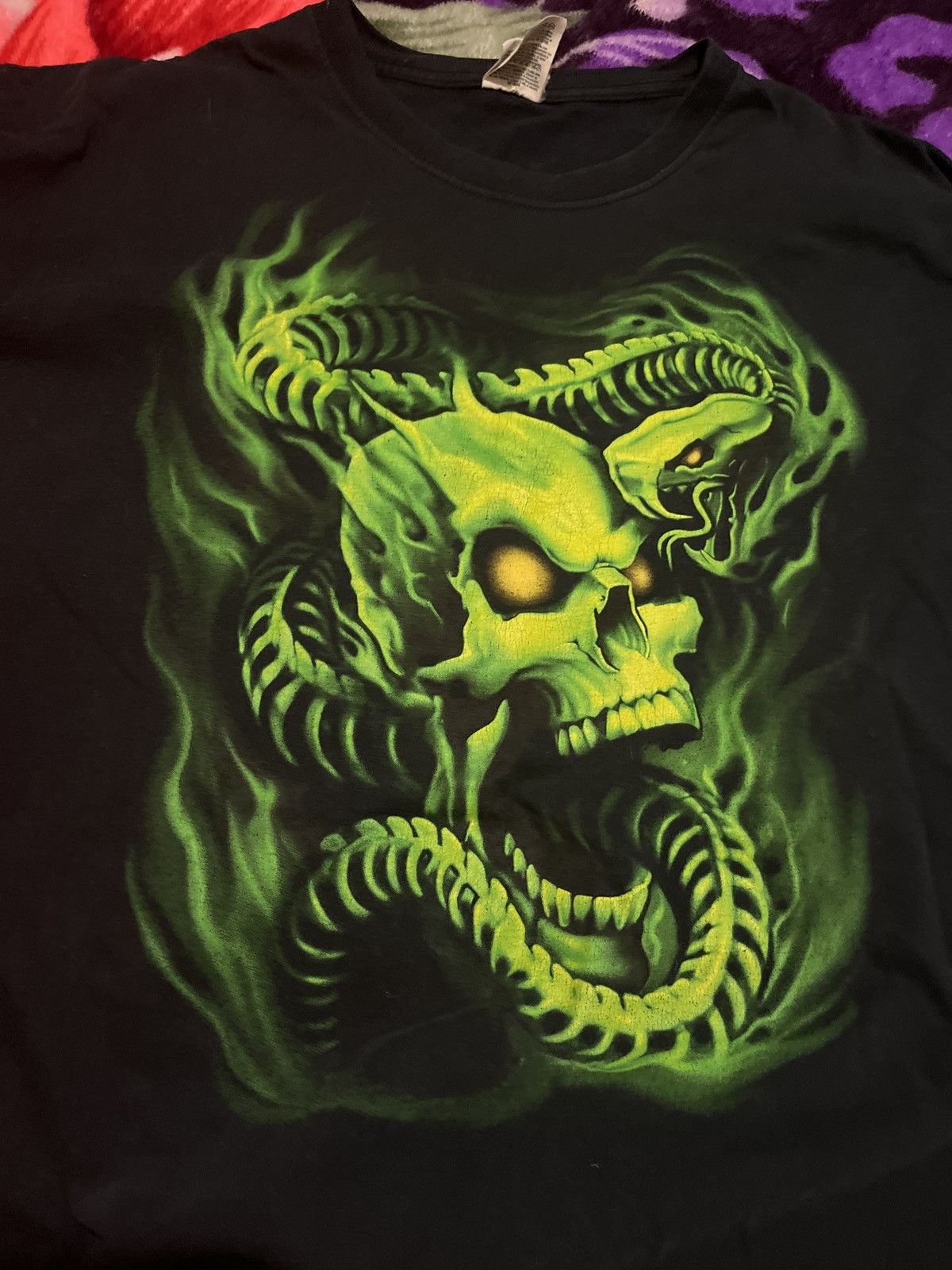 Streetwear Opium Style Snake Skull Cotton T-Shirt main image 0