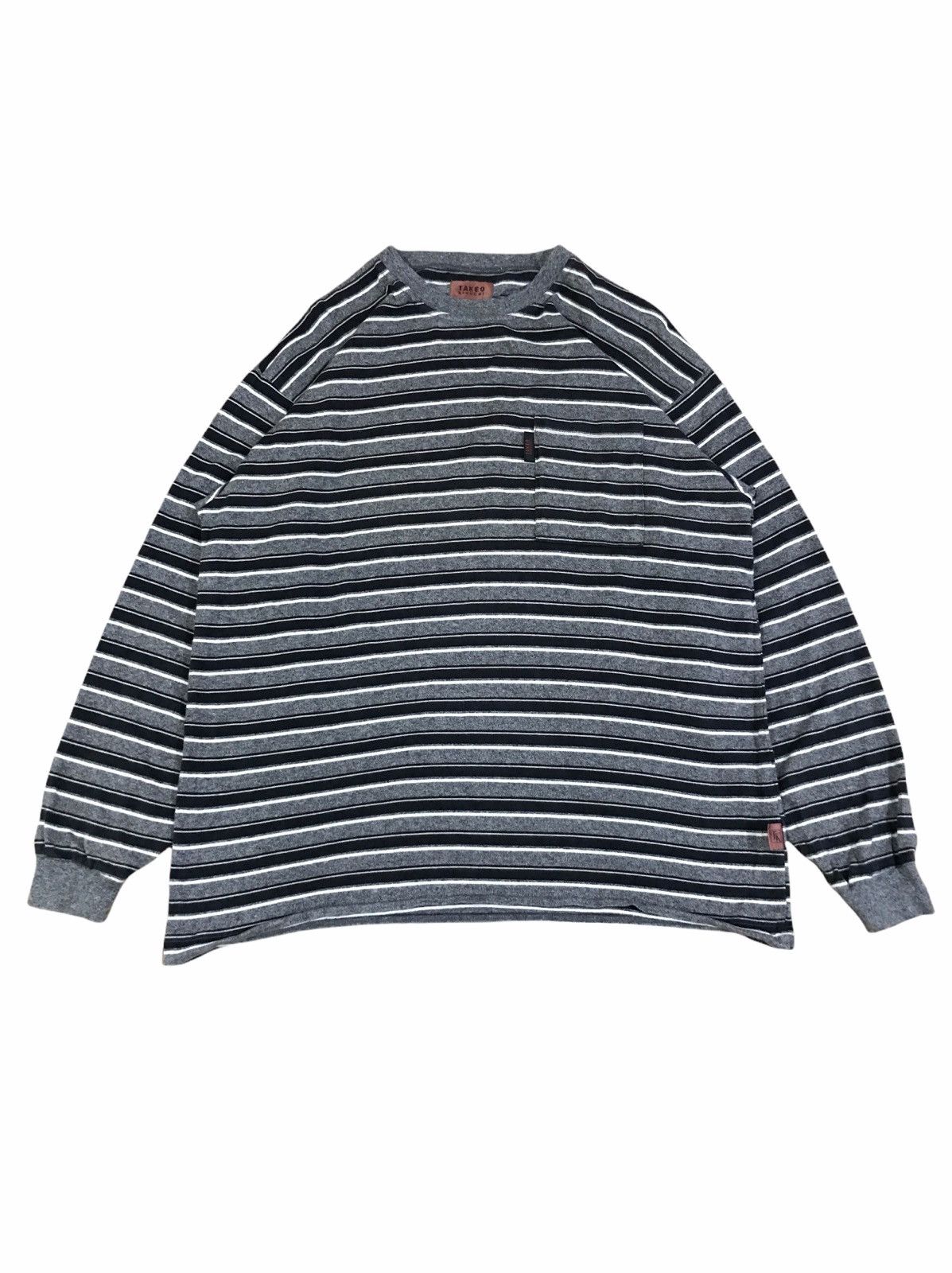 Takeo Kikuchi Takeo Kikuchi Stripes Grunge Pocket Tee Kurt Cobain Style Size US M / EU 48-50 / 2 - 1 Thumbnail