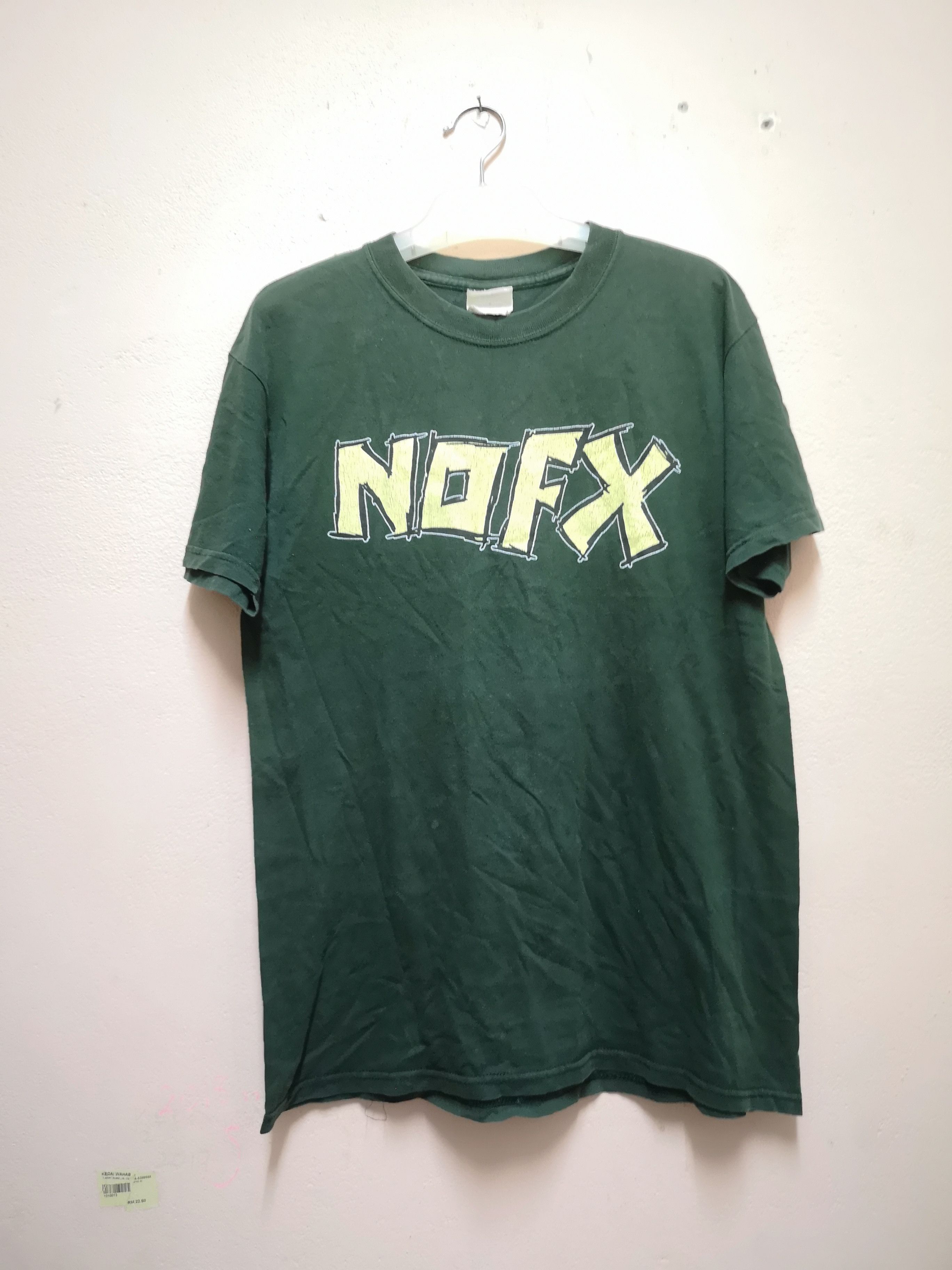 image of Band Tees x Vintage 90's Nofx Punk Band Tee in Green, Men's (Size Medium)