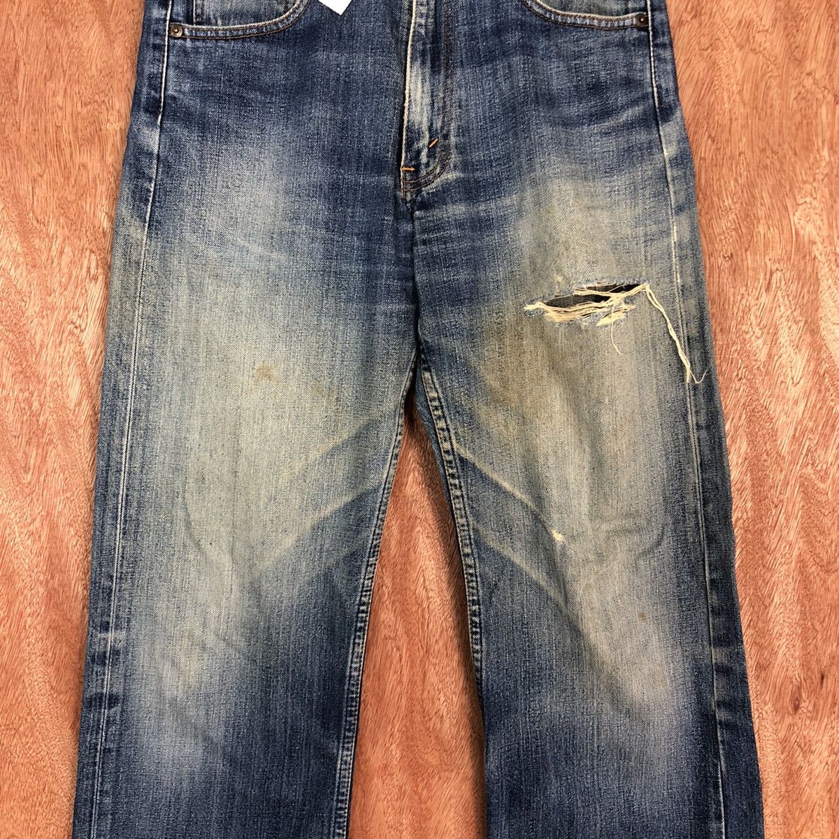 Levi's DL 503 Levis Strauss Blue distressed Denim Jeans Pants #1639 Size US 30 / EU 46 - 4 Thumbnail