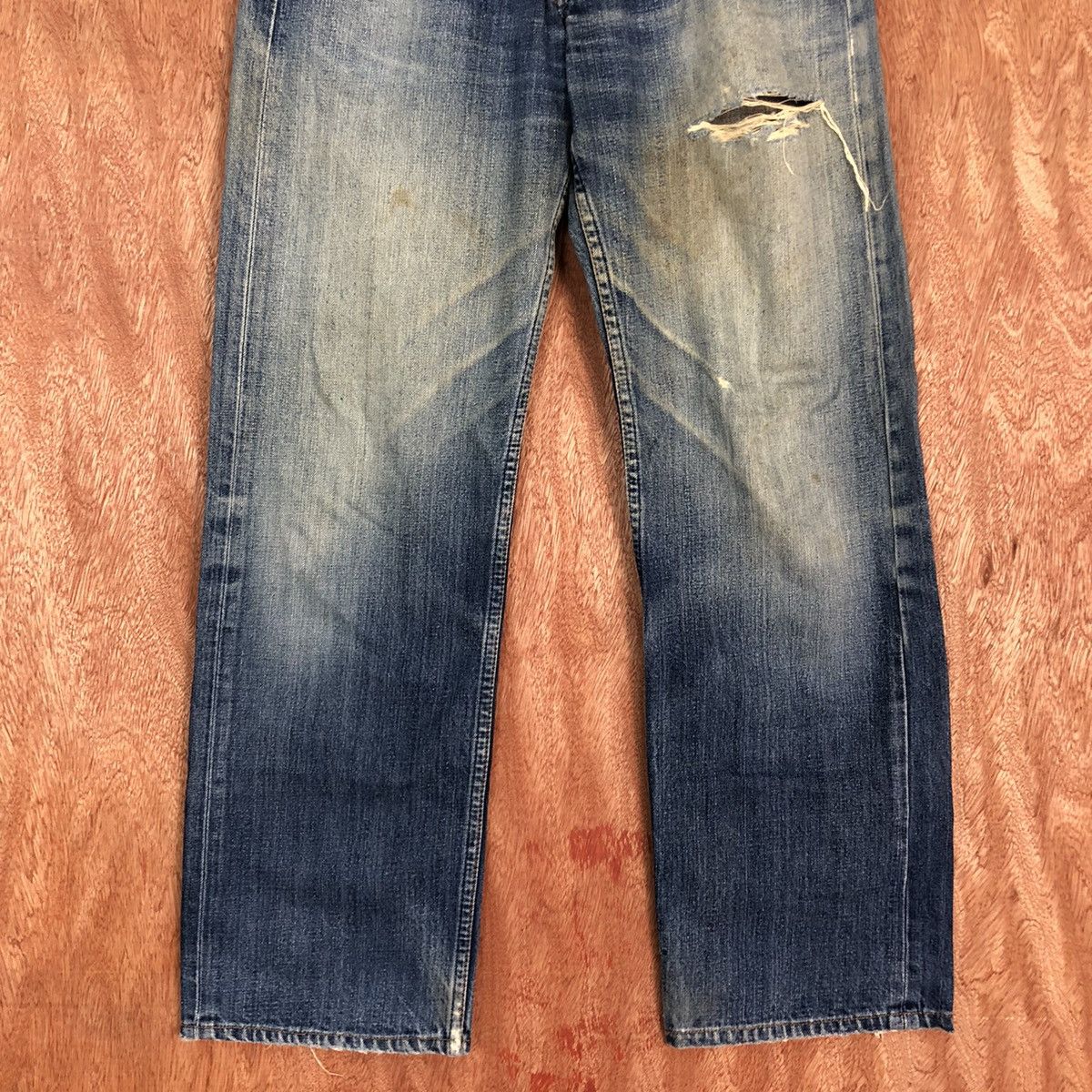Levi's DL 503 Levis Strauss Blue distressed Denim Jeans Pants #1639 Size US 30 / EU 46 - 3 Thumbnail