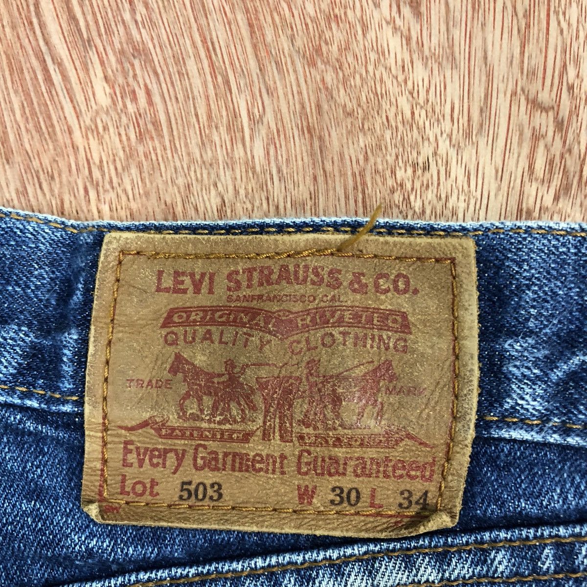 Levi's DL 503 Levis Strauss Blue distressed Denim Jeans Pants #1639 Size US 30 / EU 46 - 13 Thumbnail