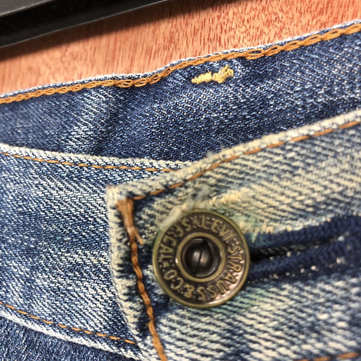 Levi's DL 503 Levis Strauss Blue distressed Denim Jeans Pants #1639 Size US 30 / EU 46 - 6 Thumbnail