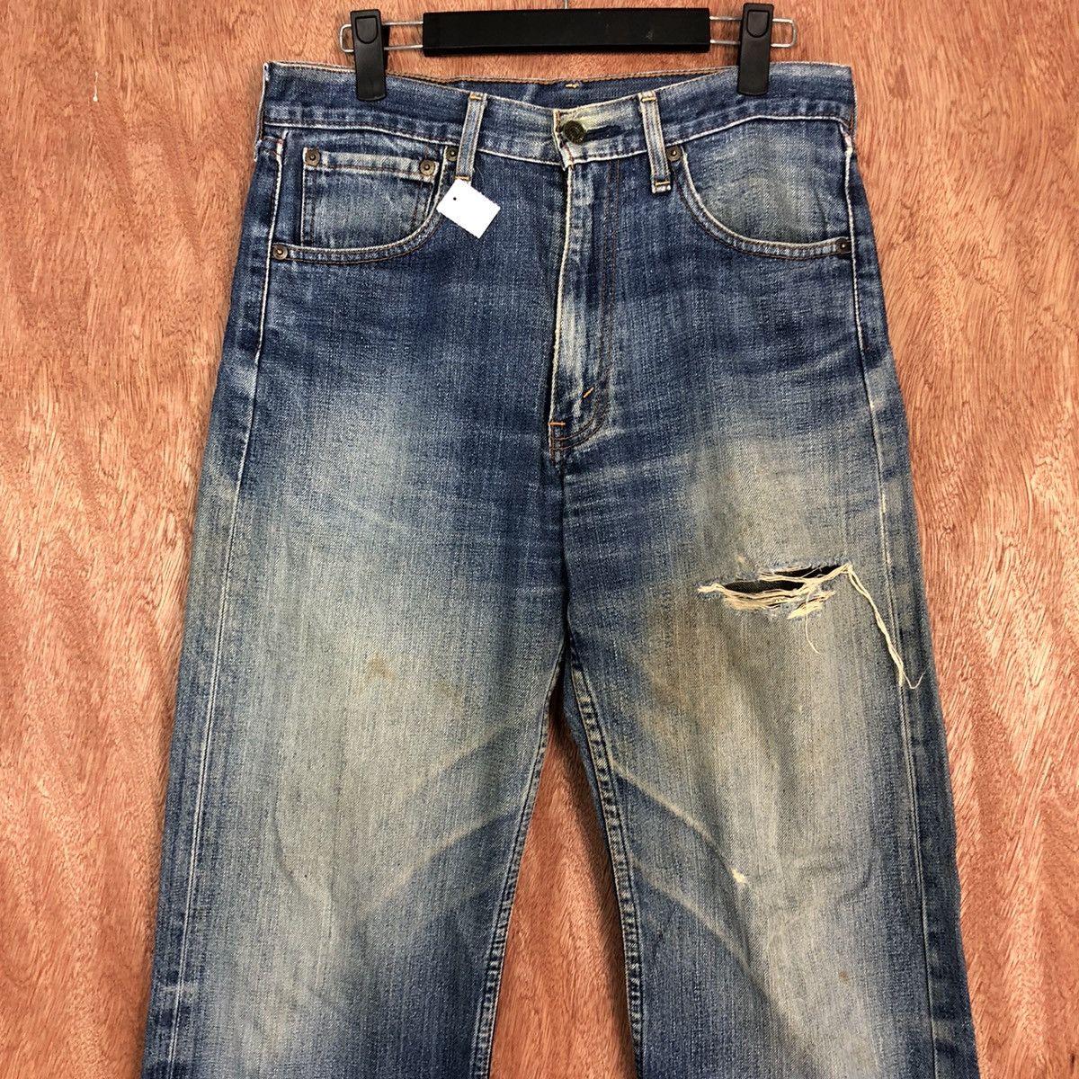 Levi's DL 503 Levis Strauss Blue distressed Denim Jeans Pants #1639 Size US 30 / EU 46 - 2 Thumbnail