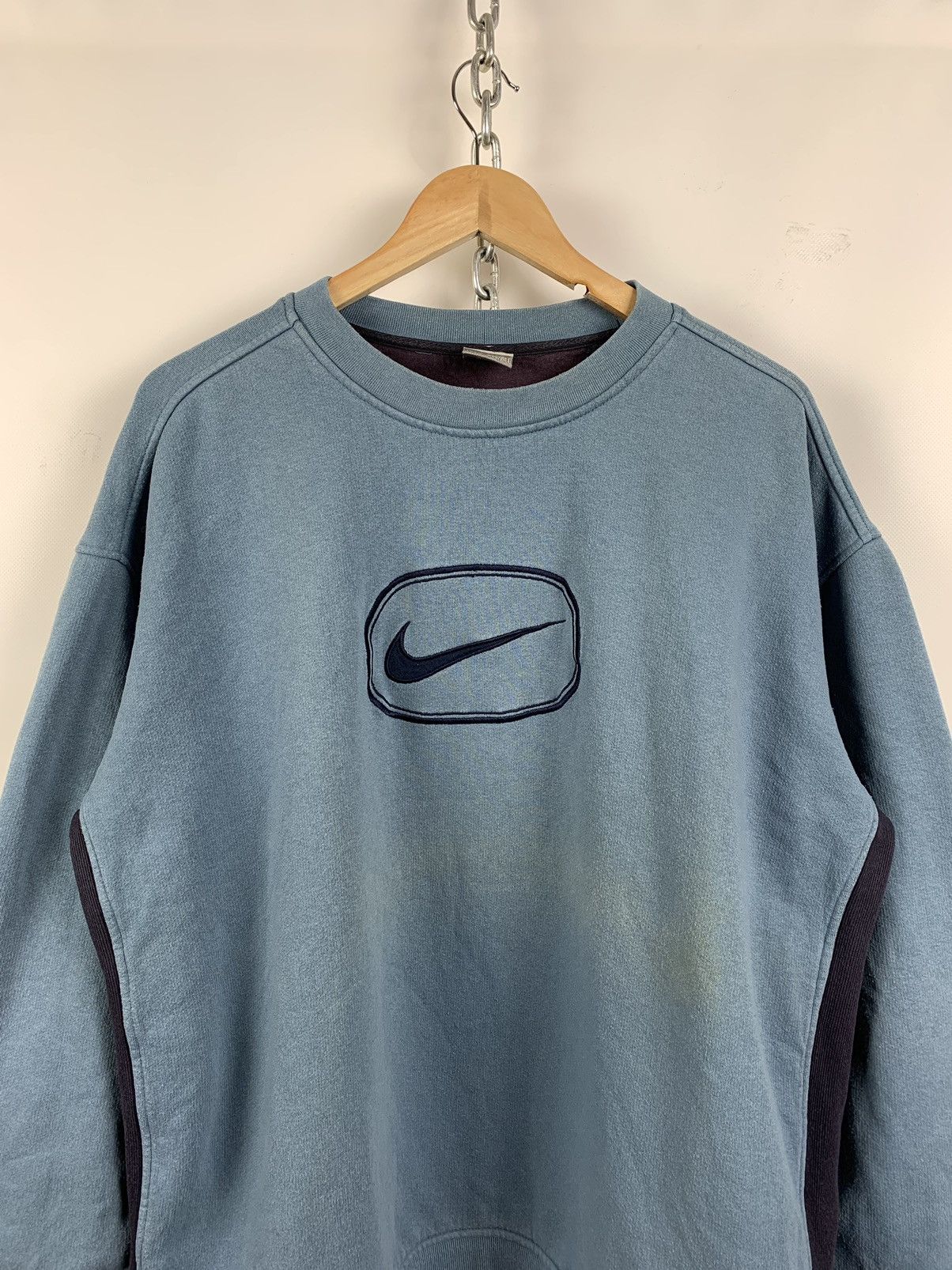 Nike Vintage Nike Center Swoosh Blue Sweatshirt Travis Style Size US XL / EU 56 / 4 - 2 Thumbnail