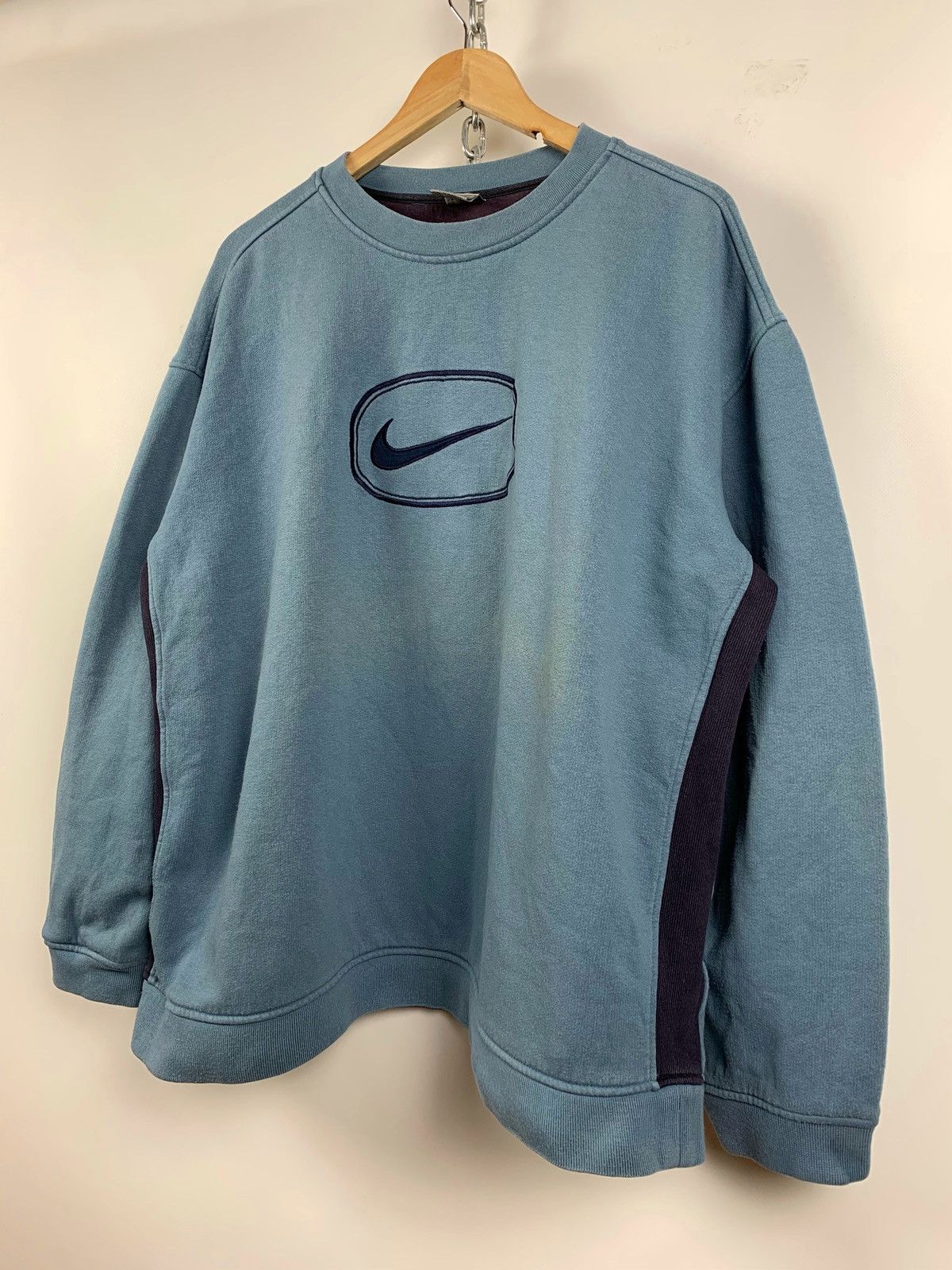 Nike Vintage Nike Center Swoosh Blue Sweatshirt Travis Style Size US XL / EU 56 / 4 - 5 Thumbnail