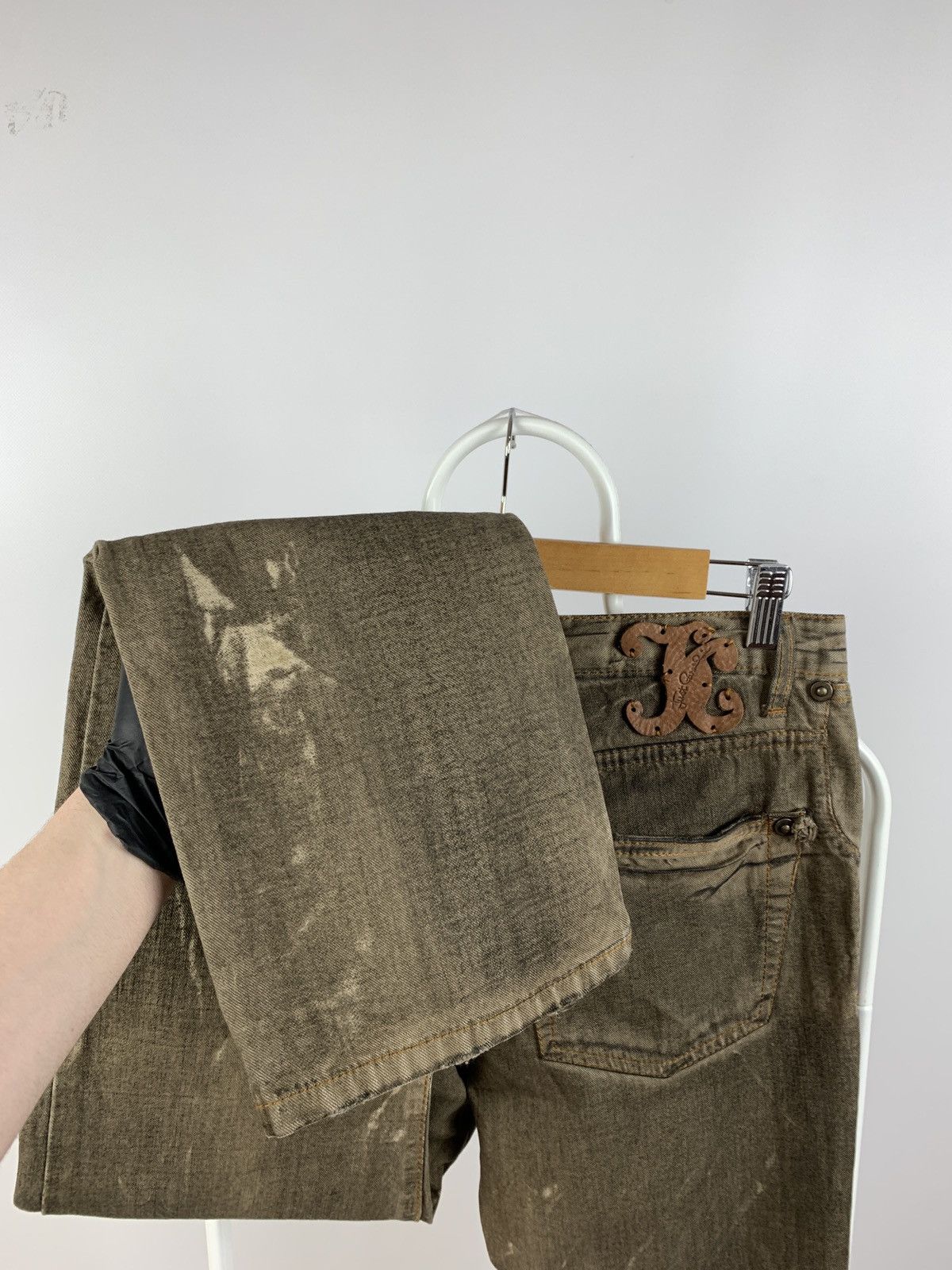 Just Cavalli Vintage Just Cavalli Dirty Brown Print Cargo Pants Size US 31 - 19 Thumbnail