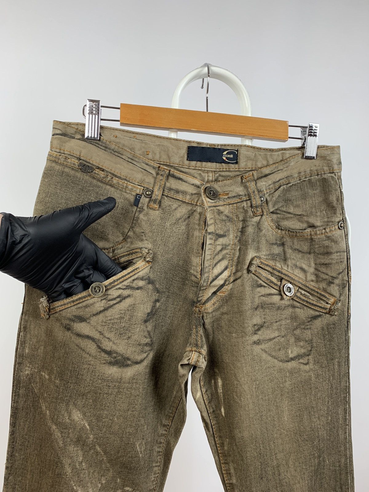 Just Cavalli Vintage Just Cavalli Dirty Brown Print Cargo Pants Size US 31 - 7 Thumbnail