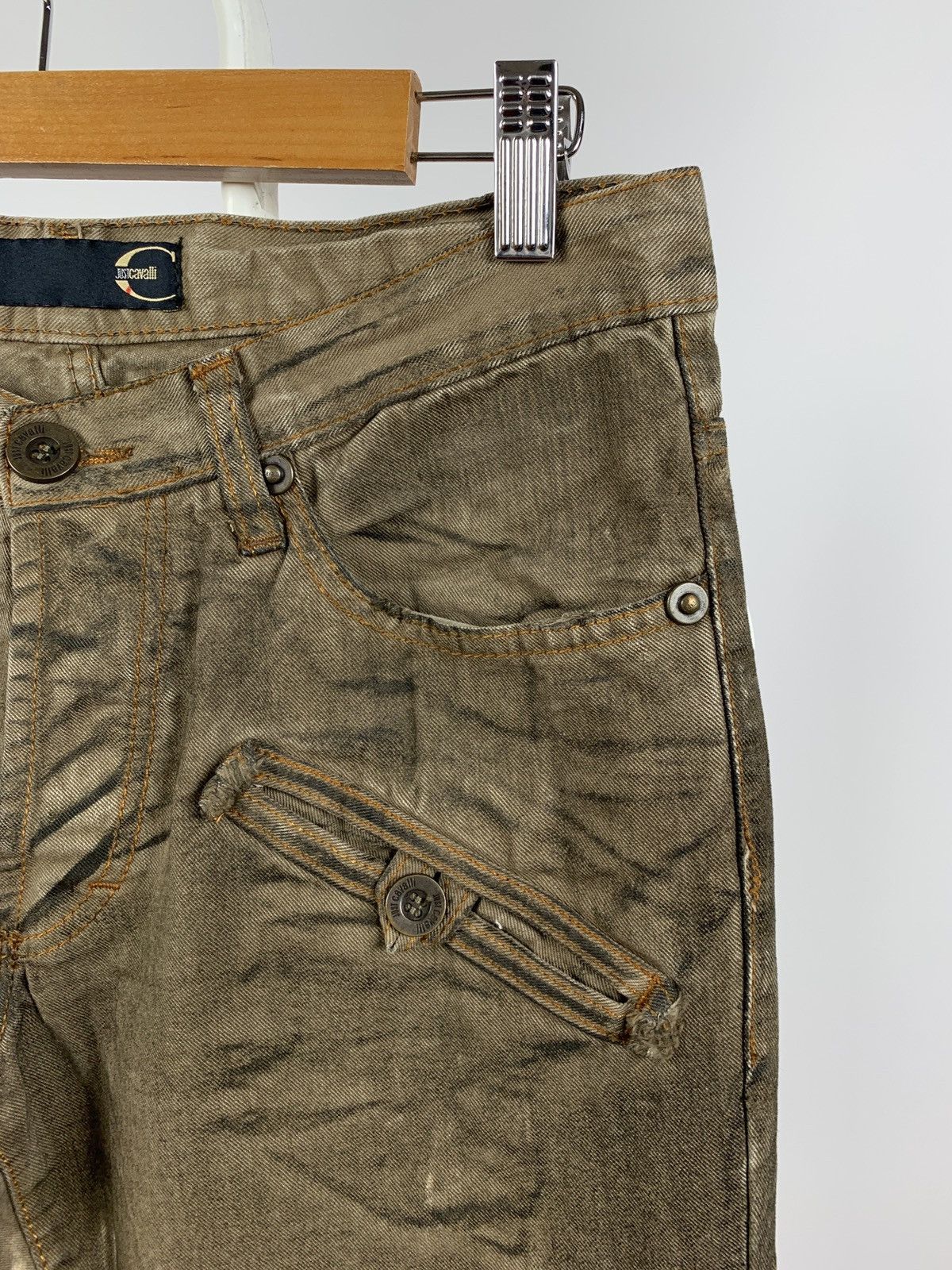 Just Cavalli Vintage Just Cavalli Dirty Brown Print Cargo Pants Size US 31 - 6 Thumbnail
