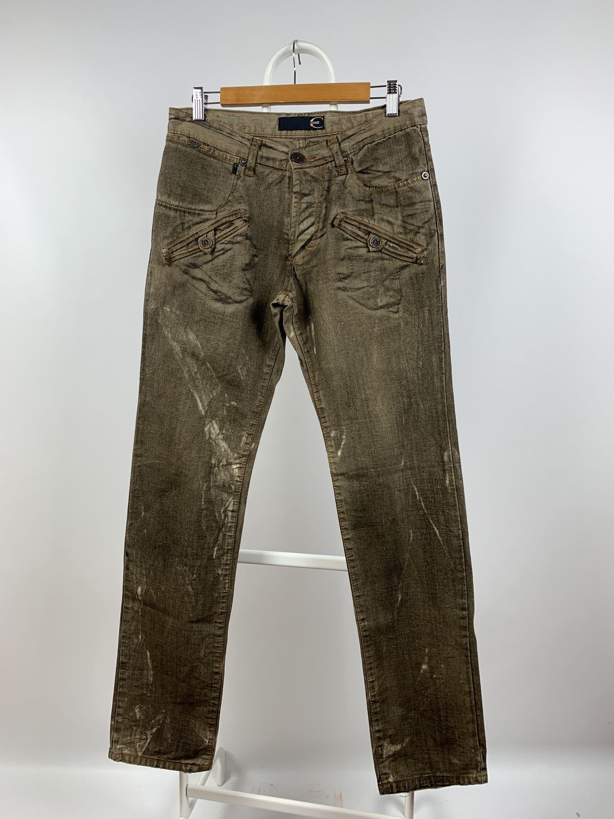 Just Cavalli Vintage Just Cavalli Dirty Brown Print Cargo Pants Size US 31 - 1 Thumbnail