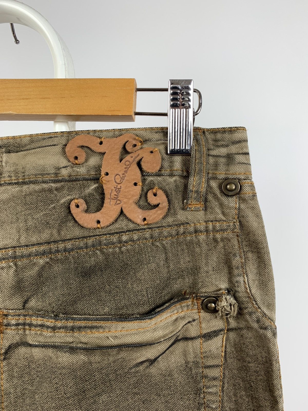 Just Cavalli Vintage Just Cavalli Dirty Brown Print Cargo Pants Size US 31 - 16 Thumbnail