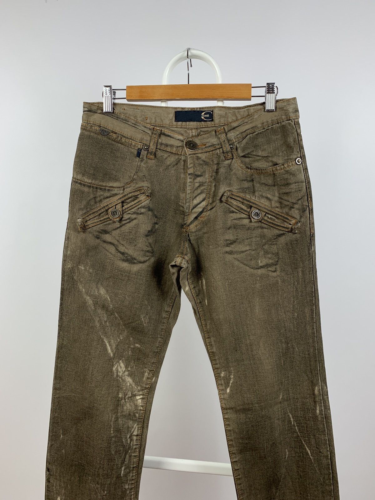 Just Cavalli Vintage Just Cavalli Dirty Brown Print Cargo Pants Size US 31 - 3 Thumbnail