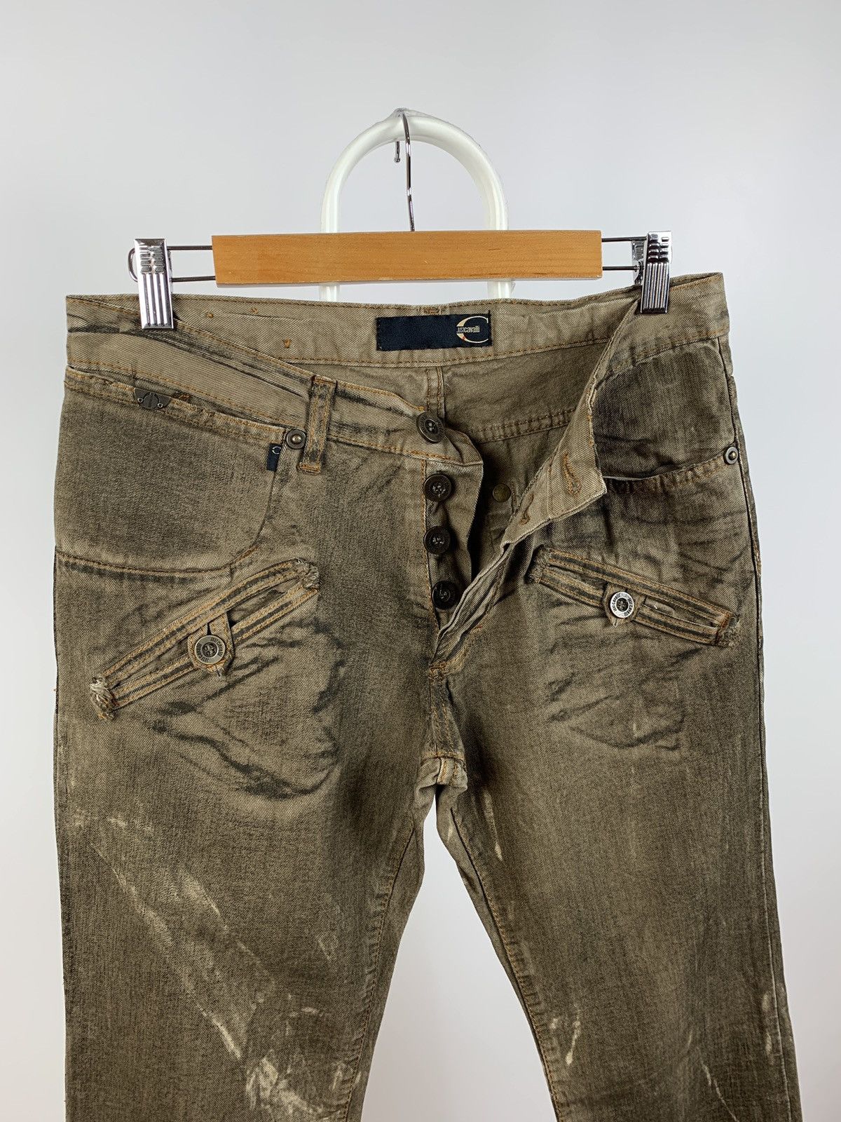 Just Cavalli Vintage Just Cavalli Dirty Brown Print Cargo Pants Size US 31 - 4 Thumbnail