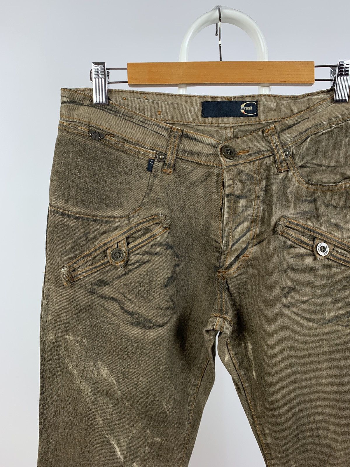 Just Cavalli Vintage Just Cavalli Dirty Brown Print Cargo Pants Size US 31 - 9 Thumbnail
