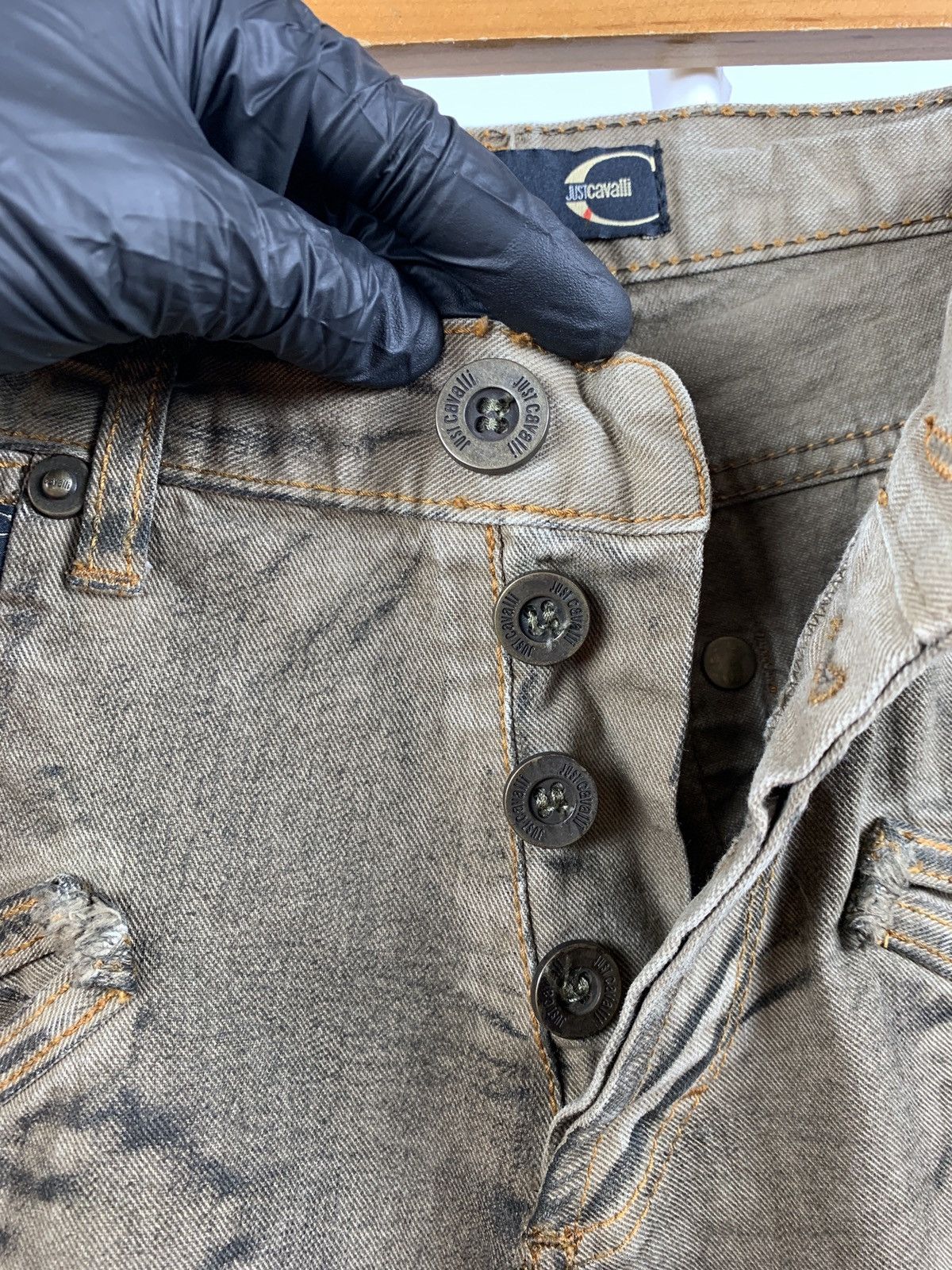 Just Cavalli Vintage Just Cavalli Dirty Brown Print Cargo Pants Size US 31 - 21 Thumbnail