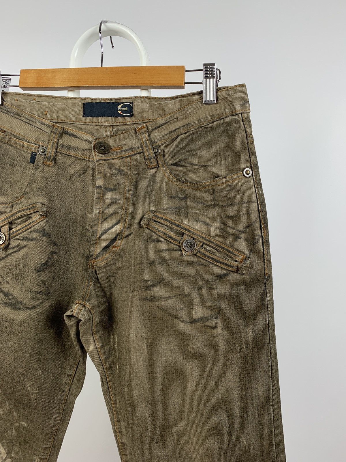 Just Cavalli Vintage Just Cavalli Dirty Brown Print Cargo Pants Size US 31 - 5 Thumbnail