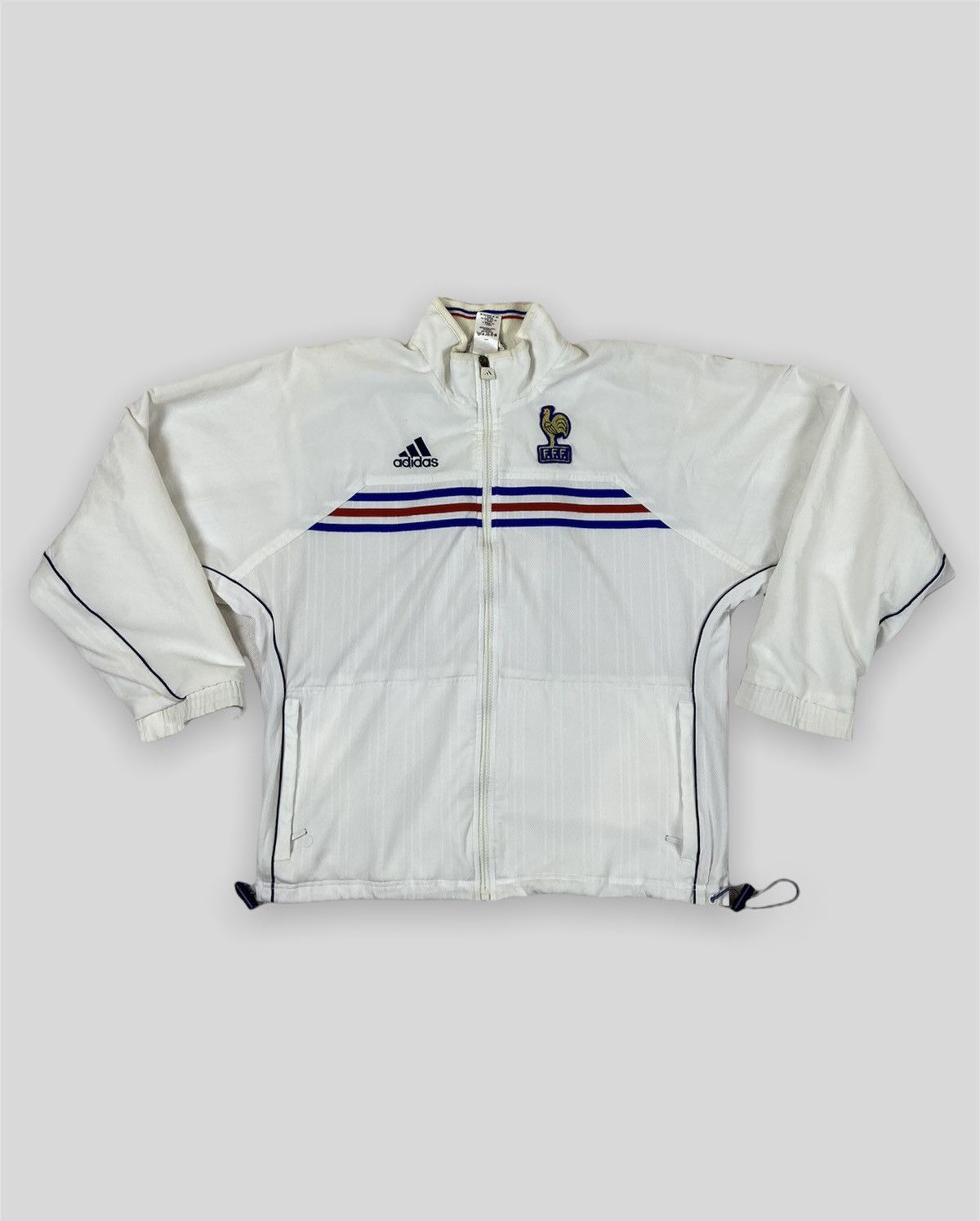 Adidas 1998 FFF FRANCE WORLD CUP HOME TRACK TOP JACKET #10 ZIDANE Size US L / EU 52-54 / 3 - 2 Thumbnail