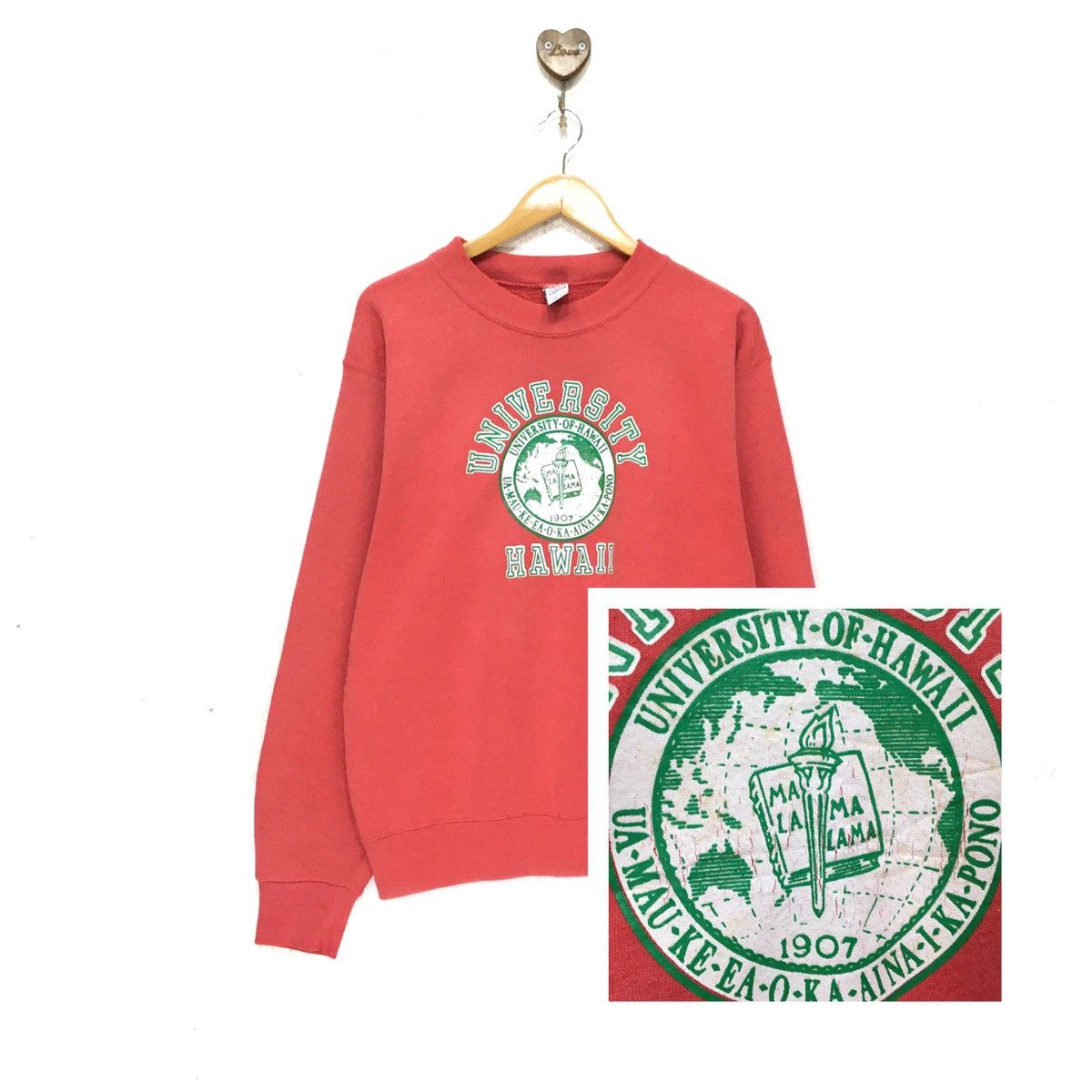 Vintage Vintage 90s University Of Hawaii Sweatshirt Big Logo Size US M / EU 48-50 / 2 - 2 Thumbnail