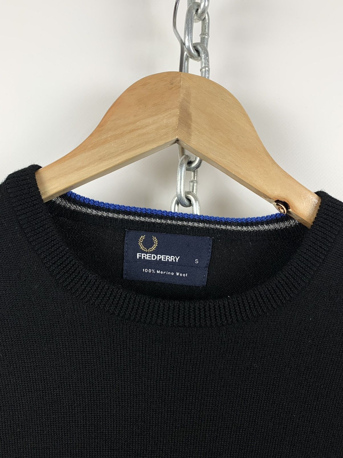 Fred Perry Vintage Fred Perry Merino Wool Black Sweater Size US S / EU 44-46 / 1 - 10 Thumbnail