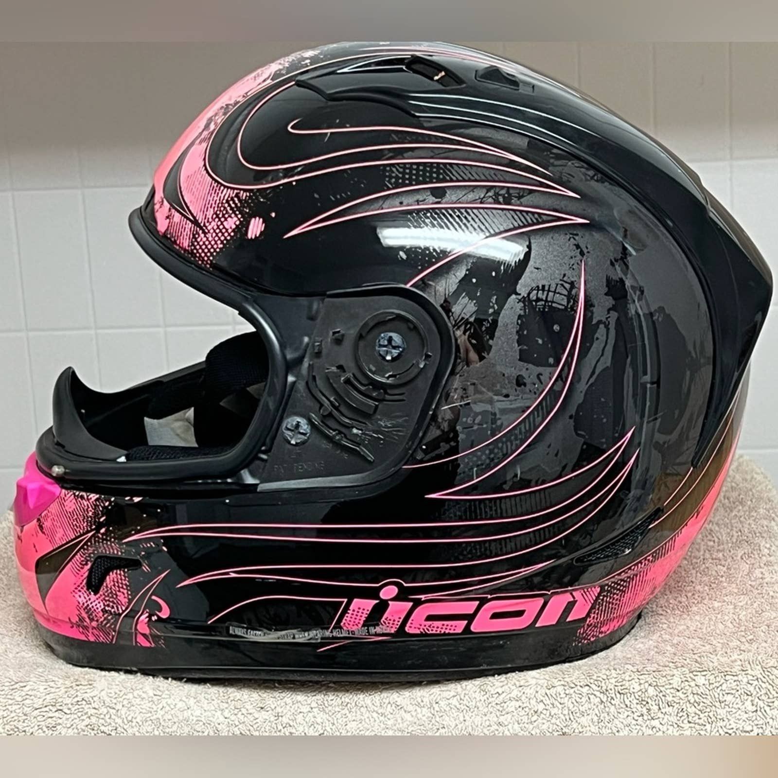 ICON Alliance Threshold Full-Face Helmet (Pink/Black) CLEAN