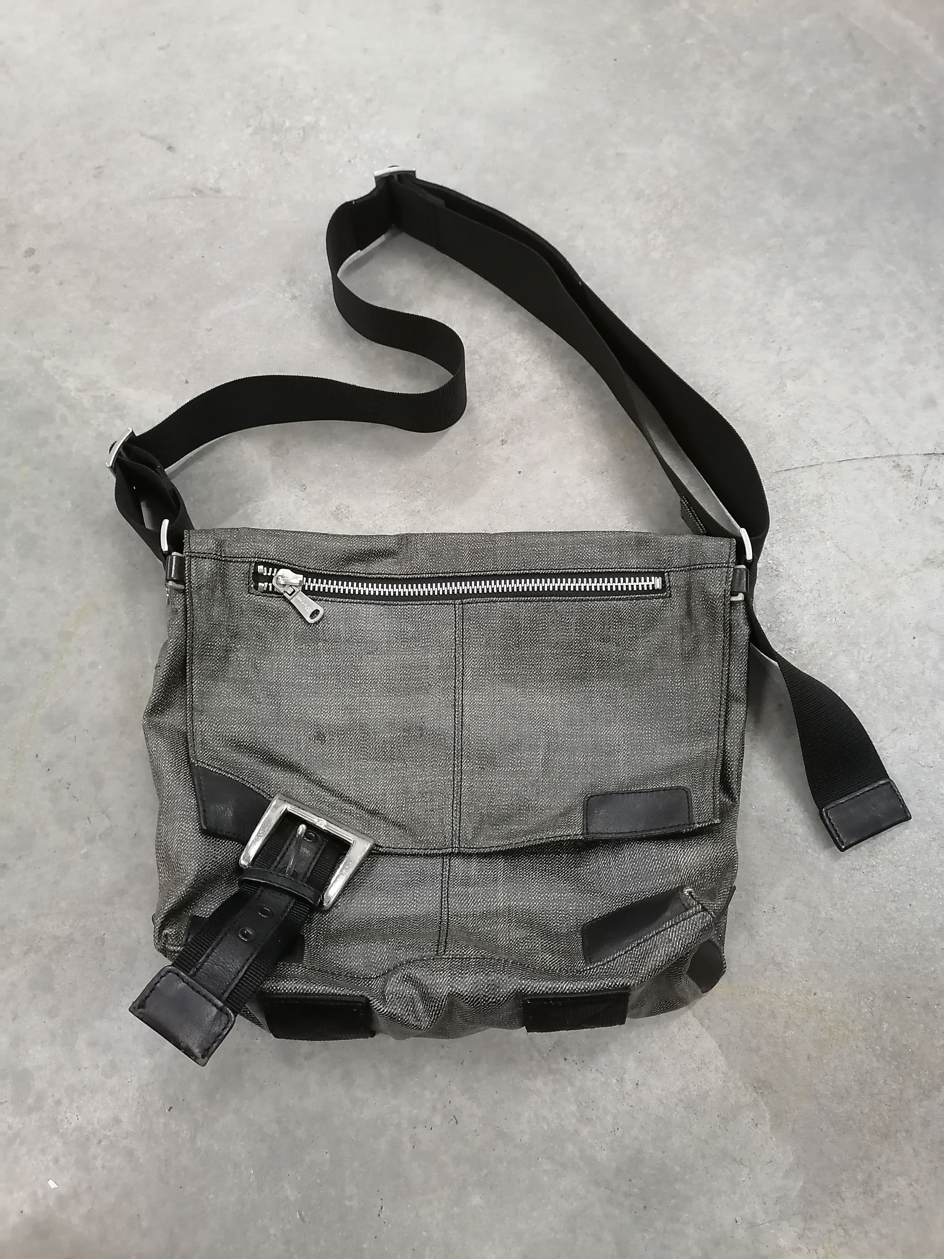 image of Comme Ca Ism Comme Ca Du Mode Men Coated Messenger Bag in Grey